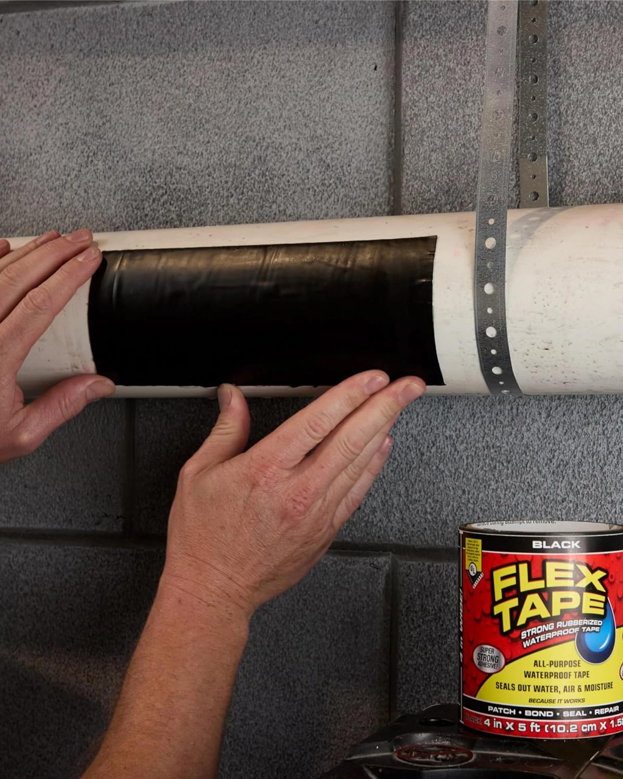 2 Flex Tape 10cm x 1.5m Strong Rubberised Waterproof Tape - Black, 2 of 7