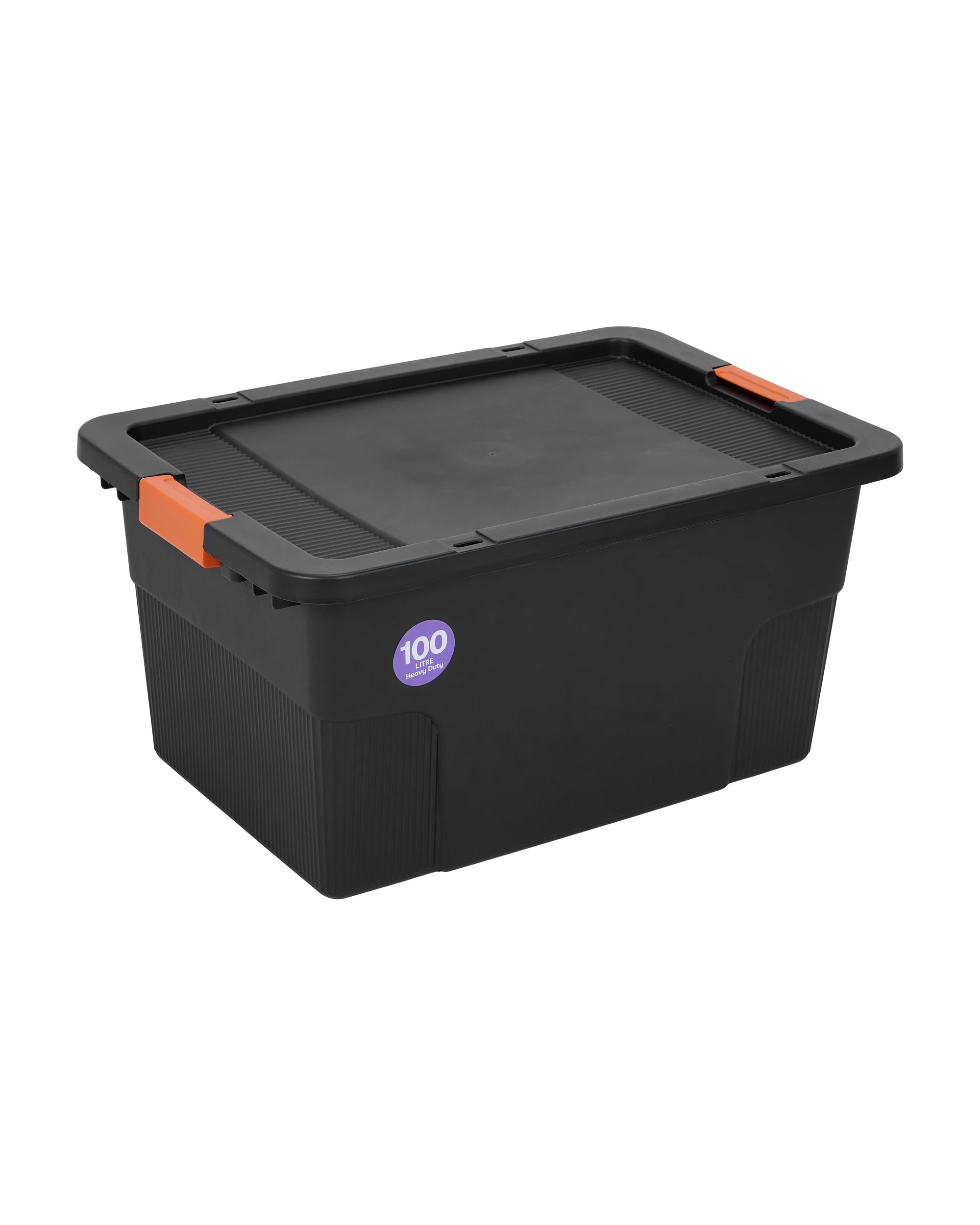 1 100L Heavy Duty Storage Container - Black, 1 of 6