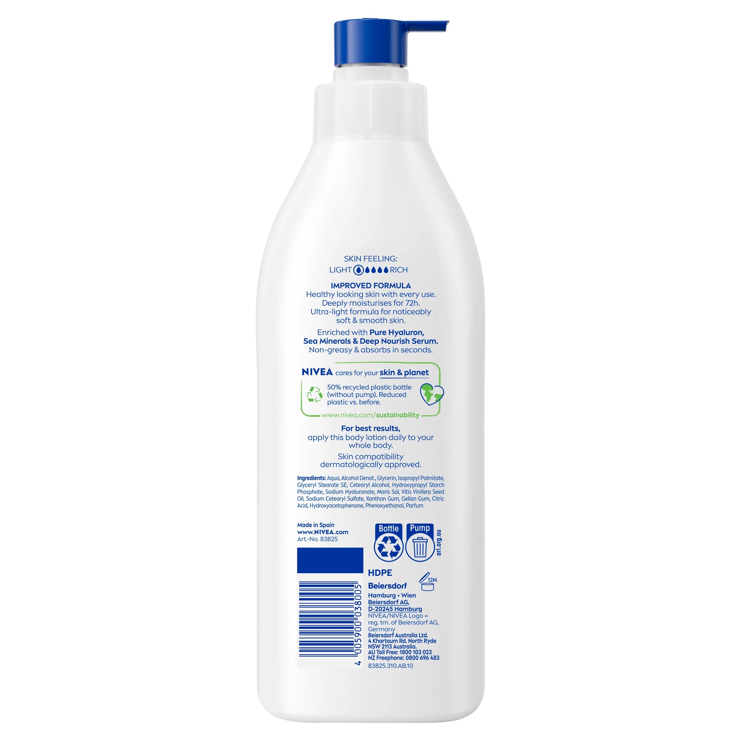 2 Nivea Express Hydration Body Lotion 400ml - Deep Moisture Serum and Sea Minerals, 2 of 9