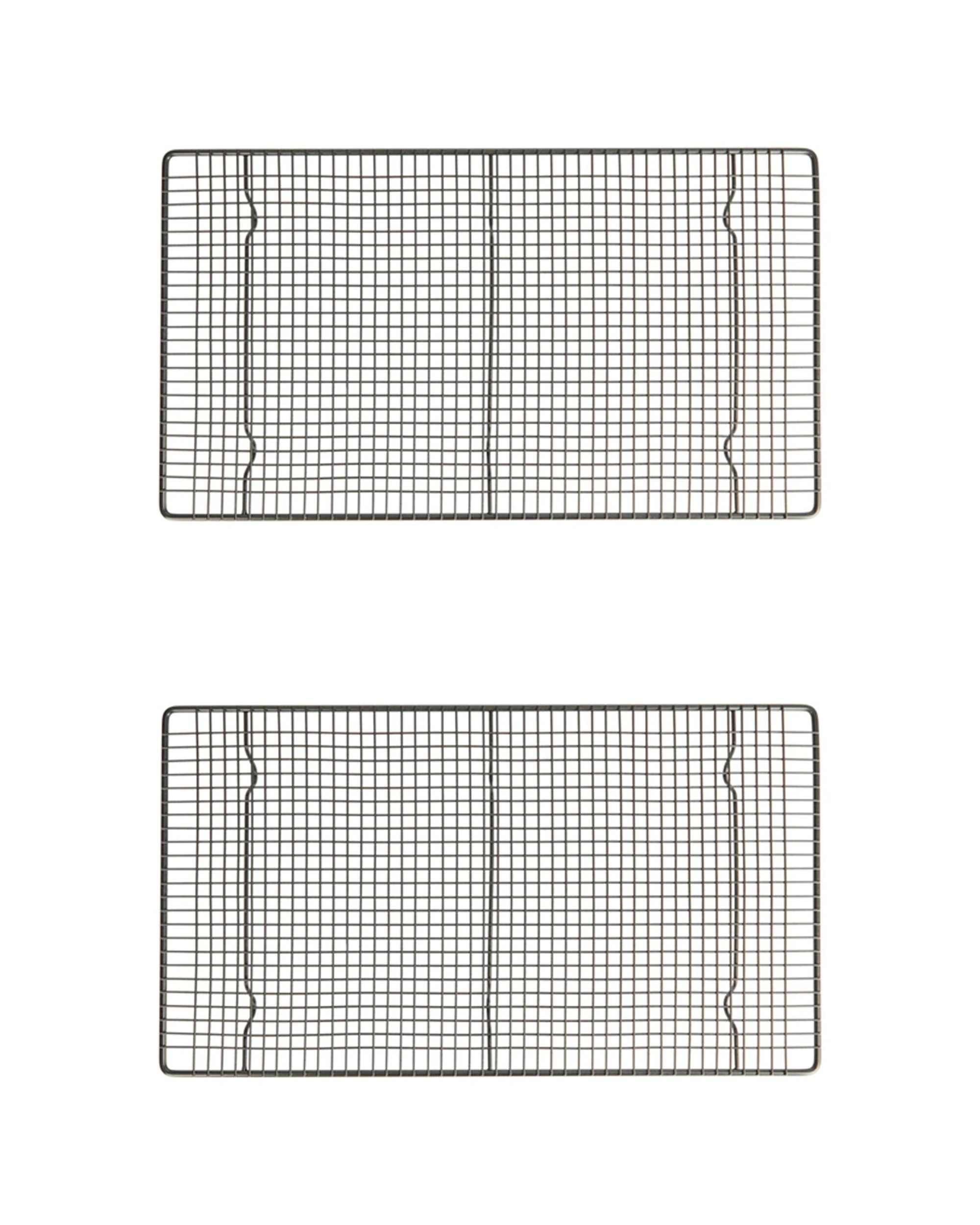 1 Mastercraft 2x 46x26cm Carbon Steel Non-Stick Cooling Tray Rack Heavy Duty - Black, 1 of 4