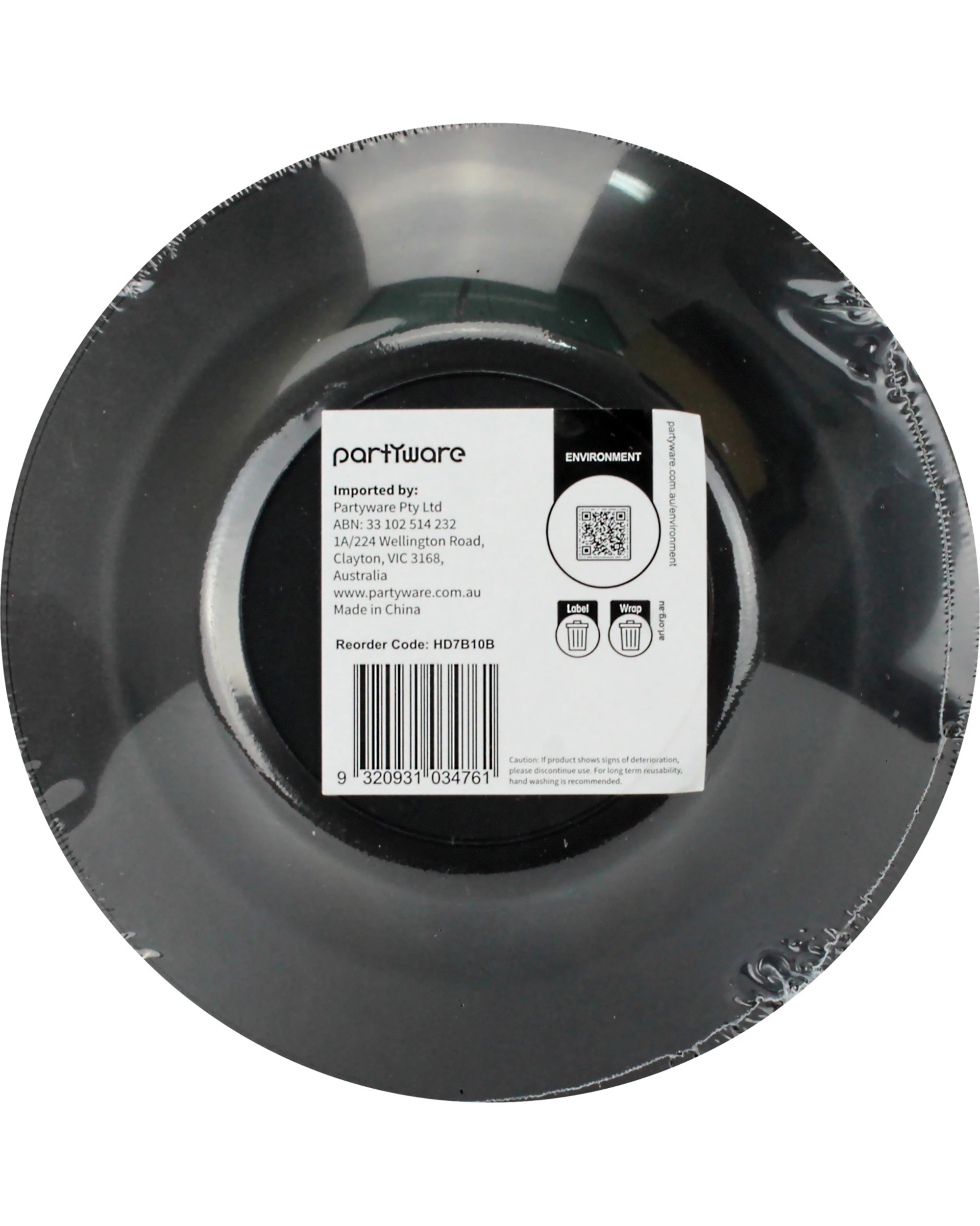 3 Partyware Everyday Home Deluxe Reusable Bowls 18cm Pack of 10 - Black, 3 of 3