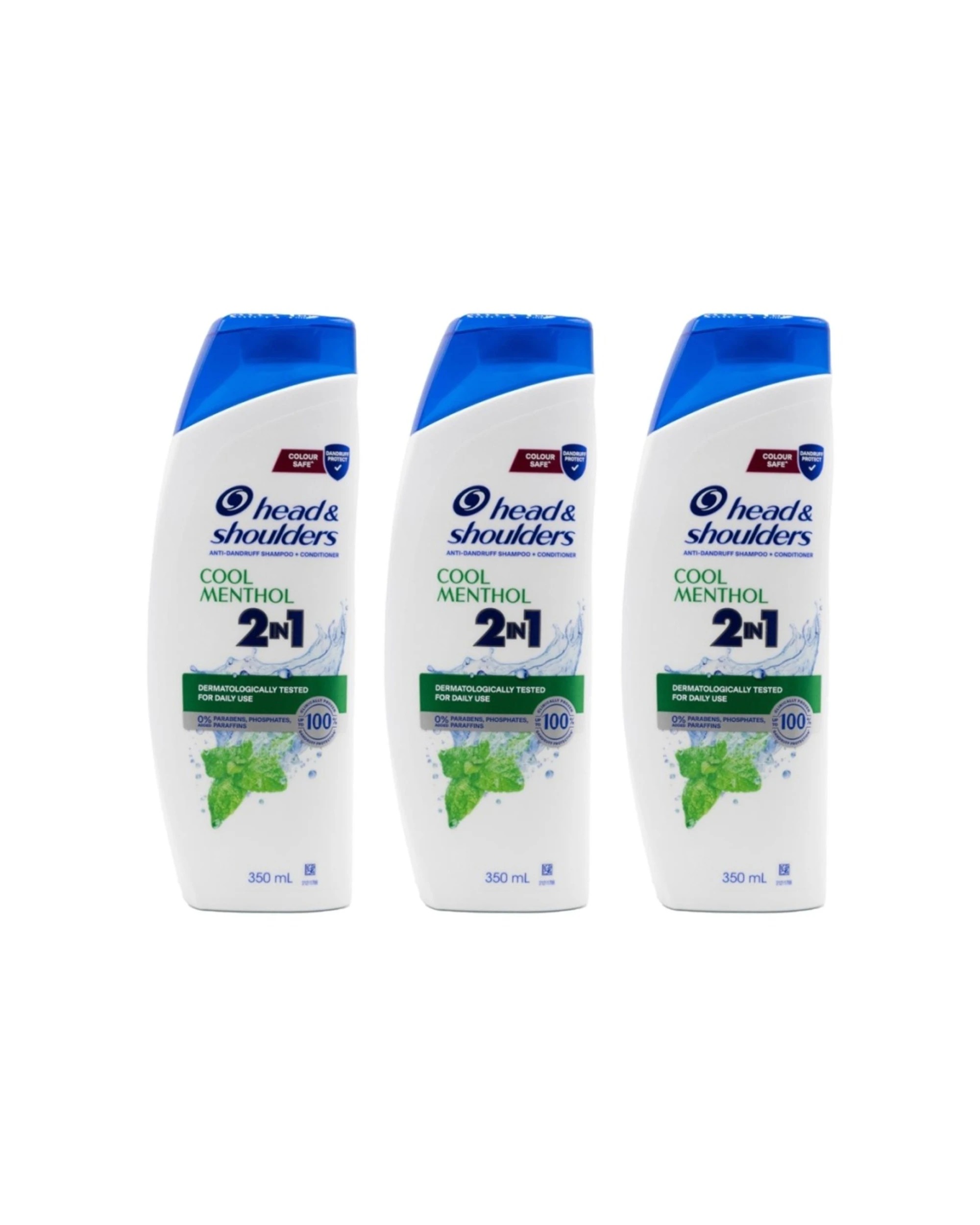 1 Head & Shoulders 3PK 2 in 1 Shampoo Conditioner Anti Dandruff Cool Menthol - Multi, 1 of 3