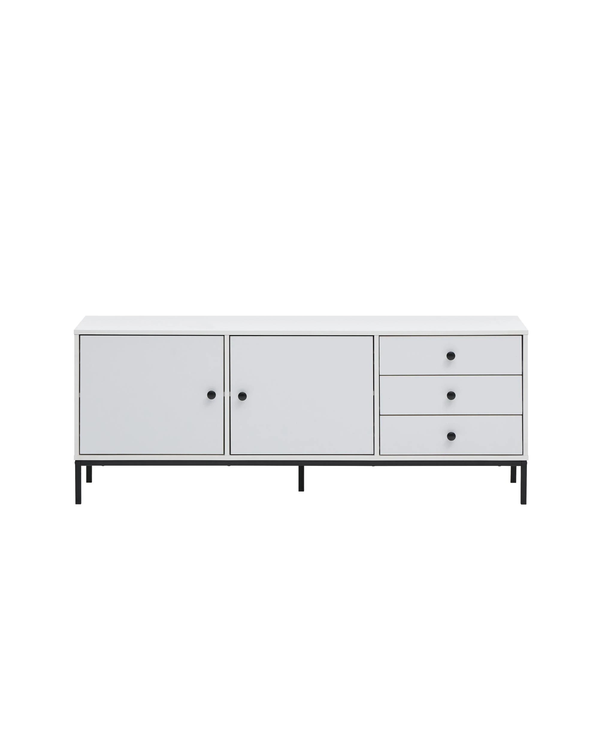 4 Kodu Entertainment Unit TV Unit Modern TV Stand 150cm 2 Doors 3 Drawers - White, 4 of 7