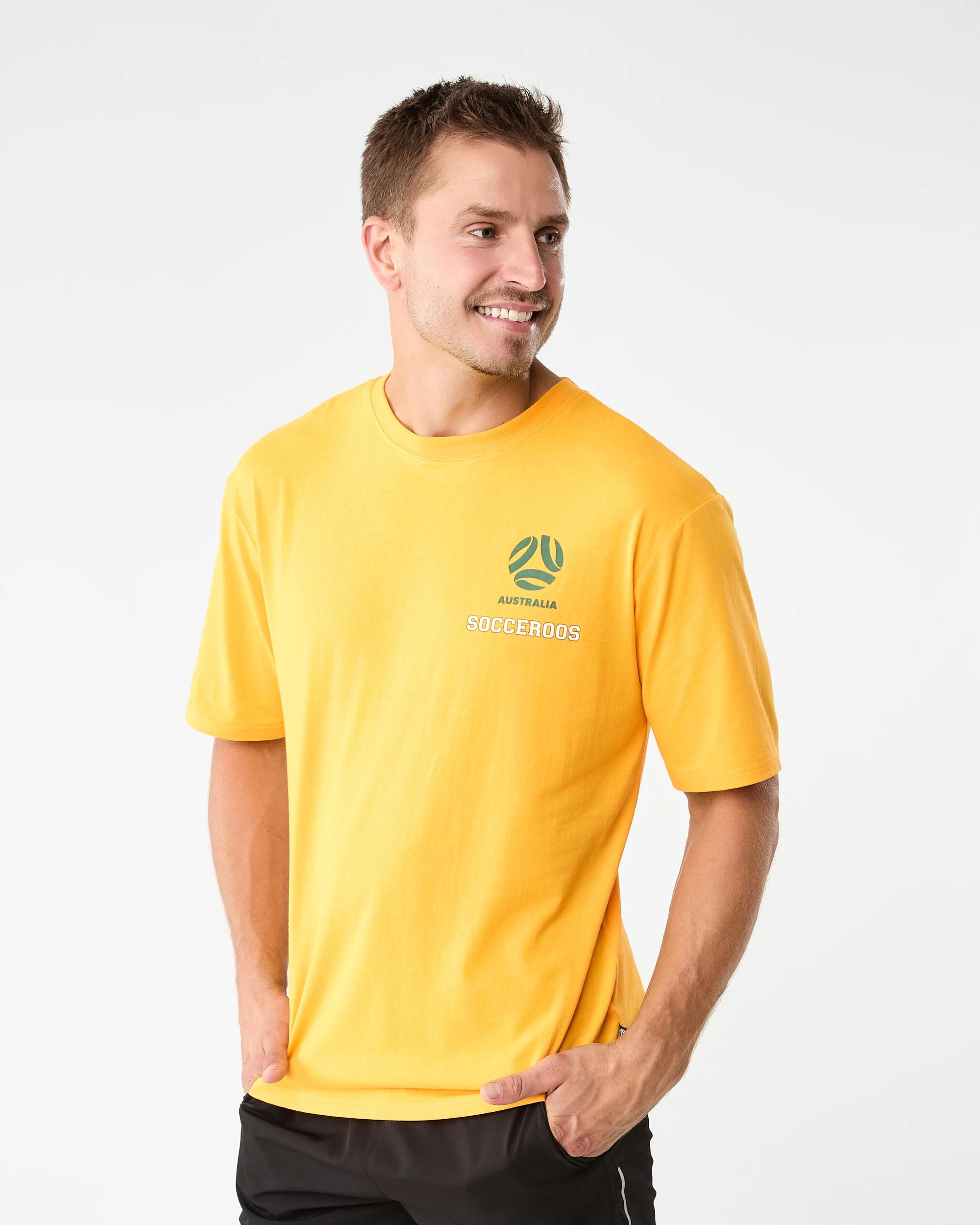 3 Socceroos Adult T-shirt Yellow, 3 of 7