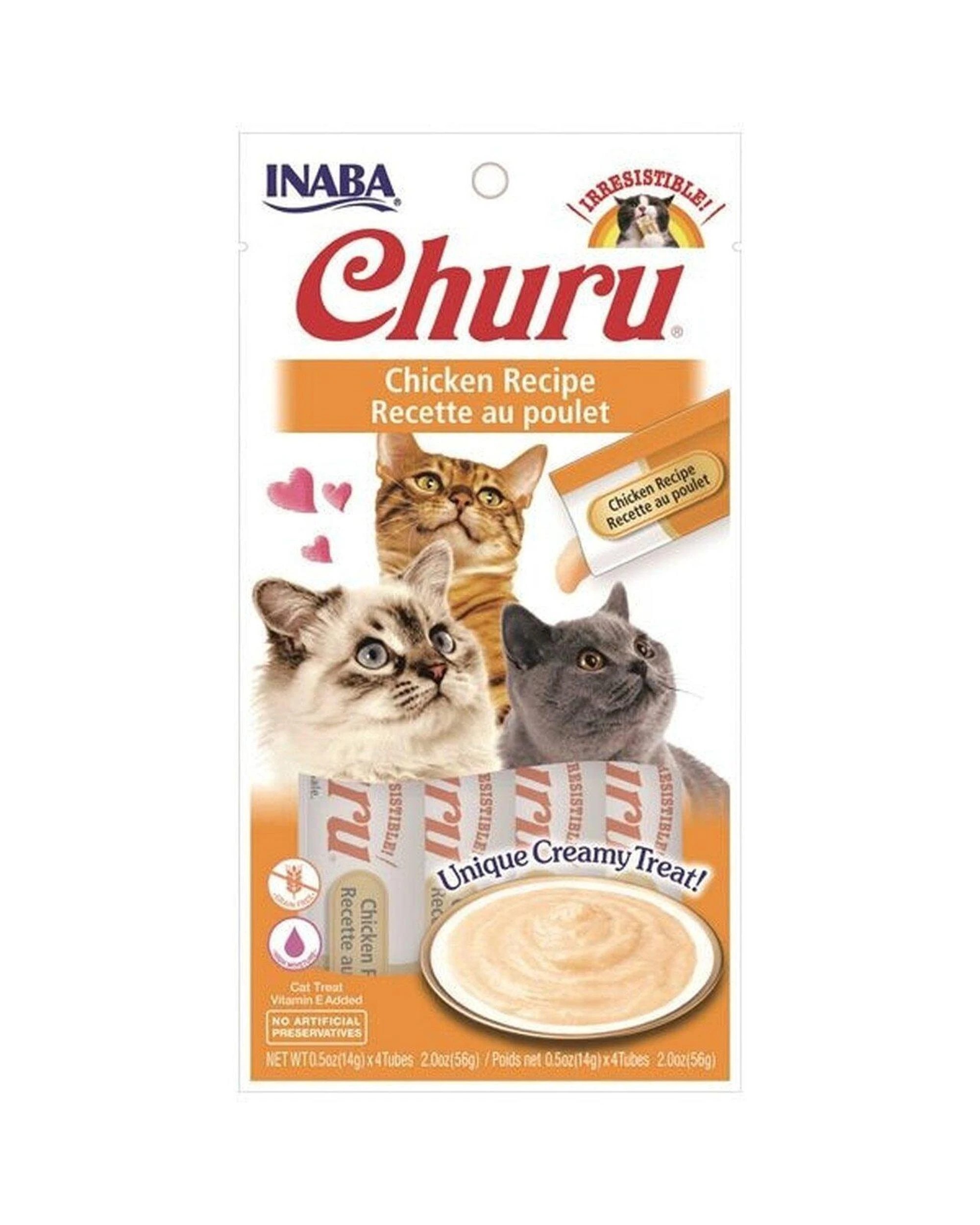 1 Inaba Churu Creamy Cat Treat Chicken Recipe 6 x 56g, 1 of 2
