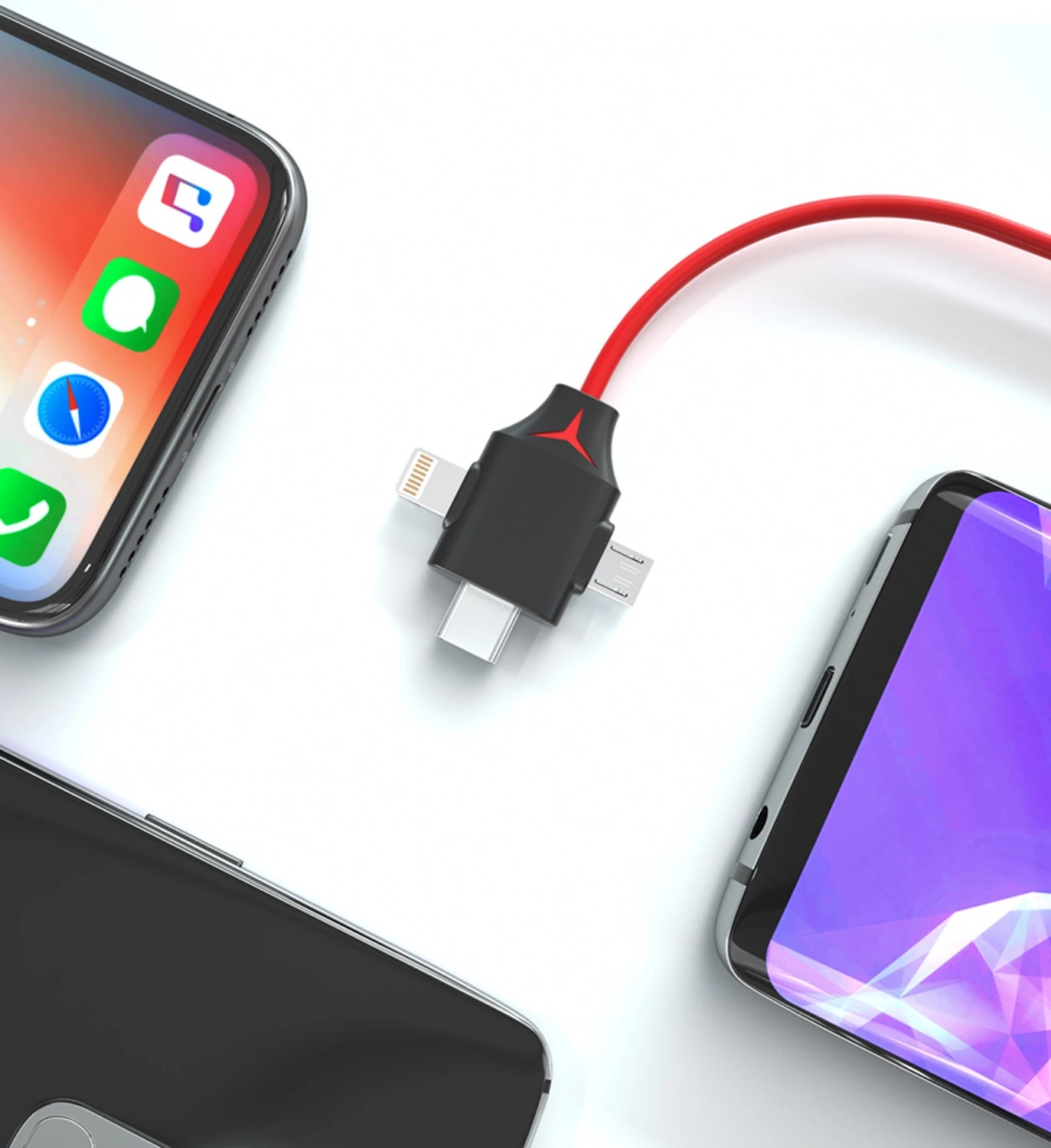 5 TODO 3 in 1 HDMI to Lightning Micro USB Type C Adapter Cable Charge iPhone Android AV TV, 5 of 6