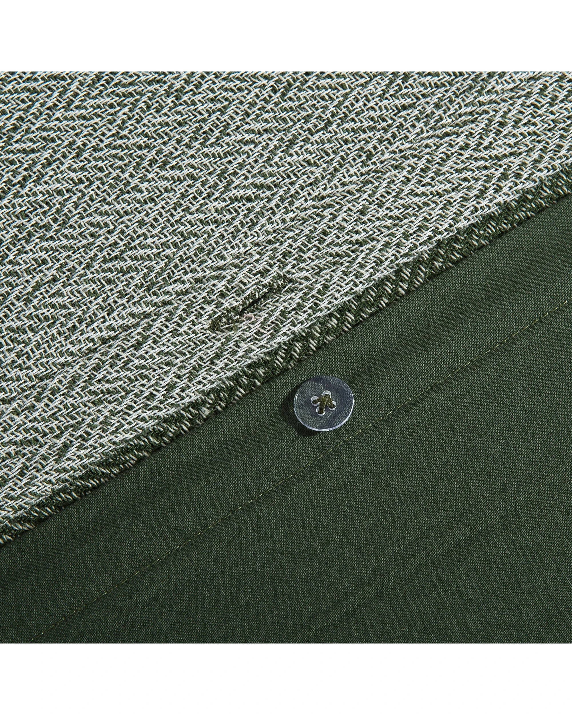 5 Dreamaker 100% Cotton Textured Herringbone Quilt Cover Set - Double Bed - Olive, 5 of 7