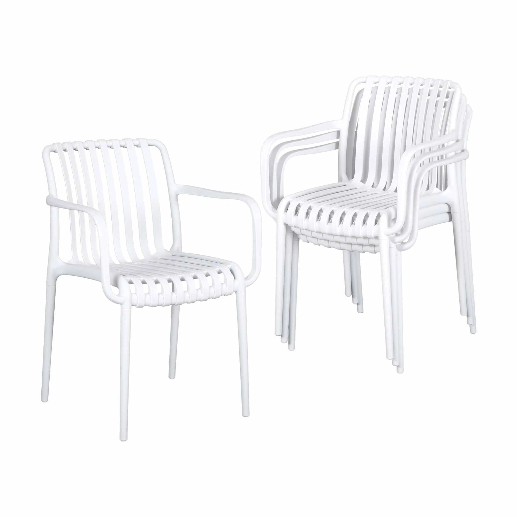 Gardeon 4PC Outdoor Dining Chairs Patio Furniture PP Stackable Chair ...