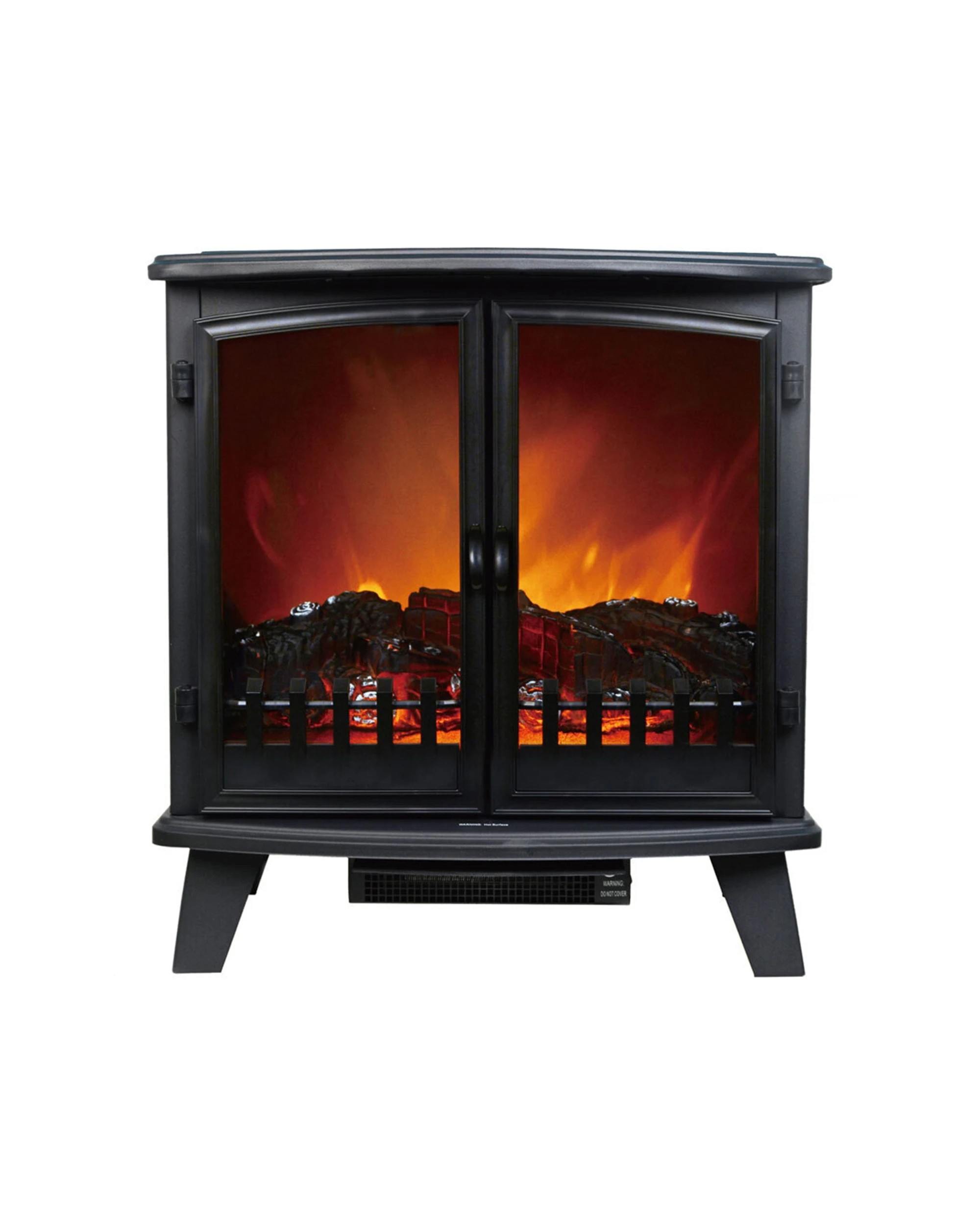 2 Heller 1800w 70cm Electric Fireplace Heater Freestanding Heating Flame Effect
 - Black, 2 of 3