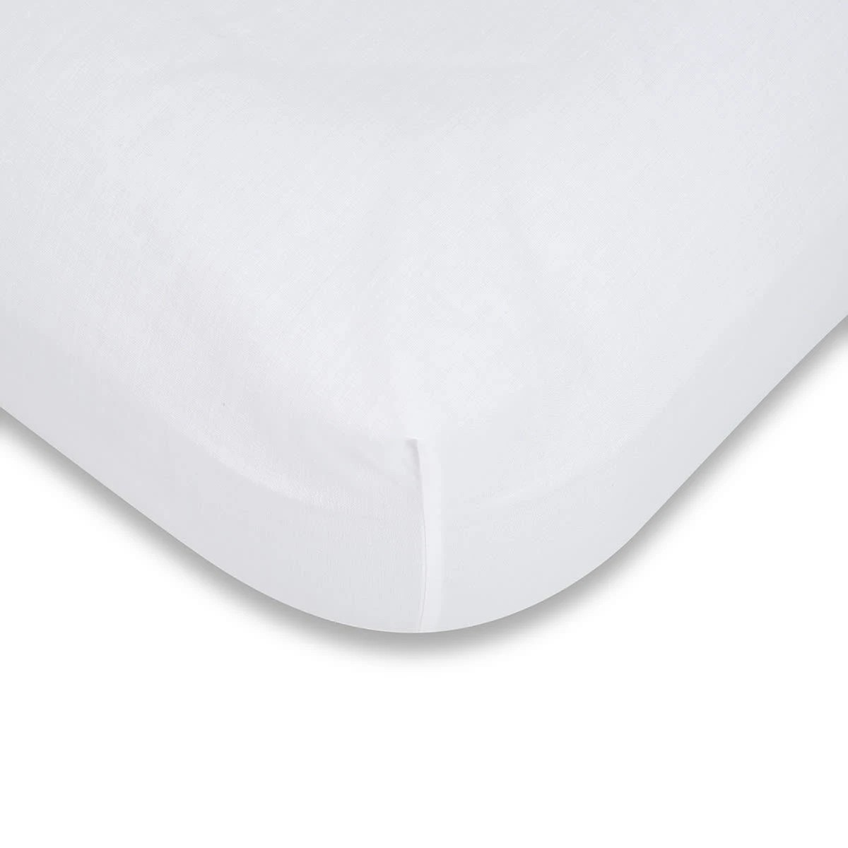 1 180 Thread Count Fitted Sheet - Double Bed, White, 1 of 3