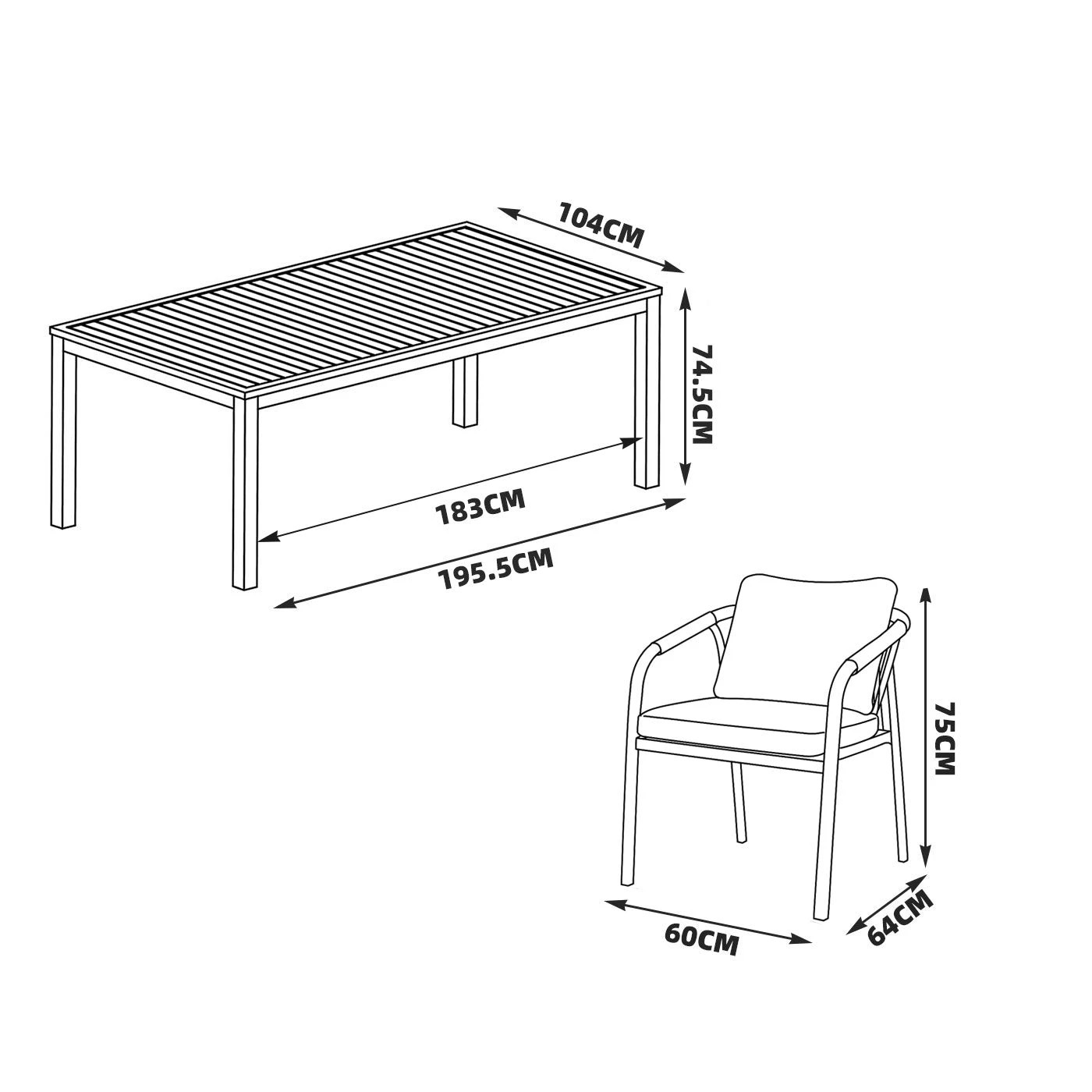 6 Moda Living La Perouse 9-Piece Charcoal Aluminium Outdoor Dining Set – Dark Grey Cushion - Charcoal, 6 of 10