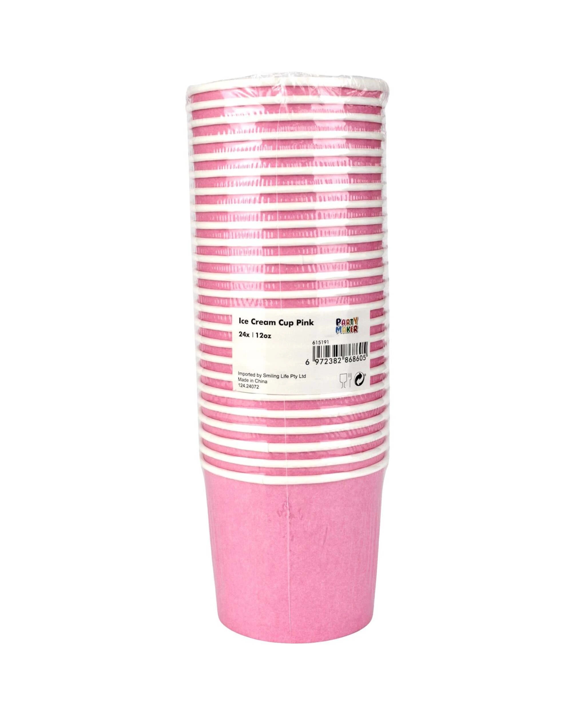 3 Party Maker Ice Cream Cups 354ml Pack of 24 - Pink, 3 of 3