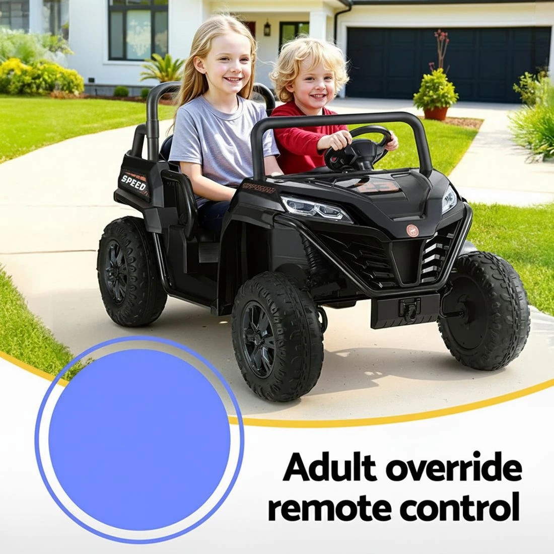 7 Rigo Kids Ride On Car Electric Toys Cars Headlight Music Remote Control - Black, 7 of 7