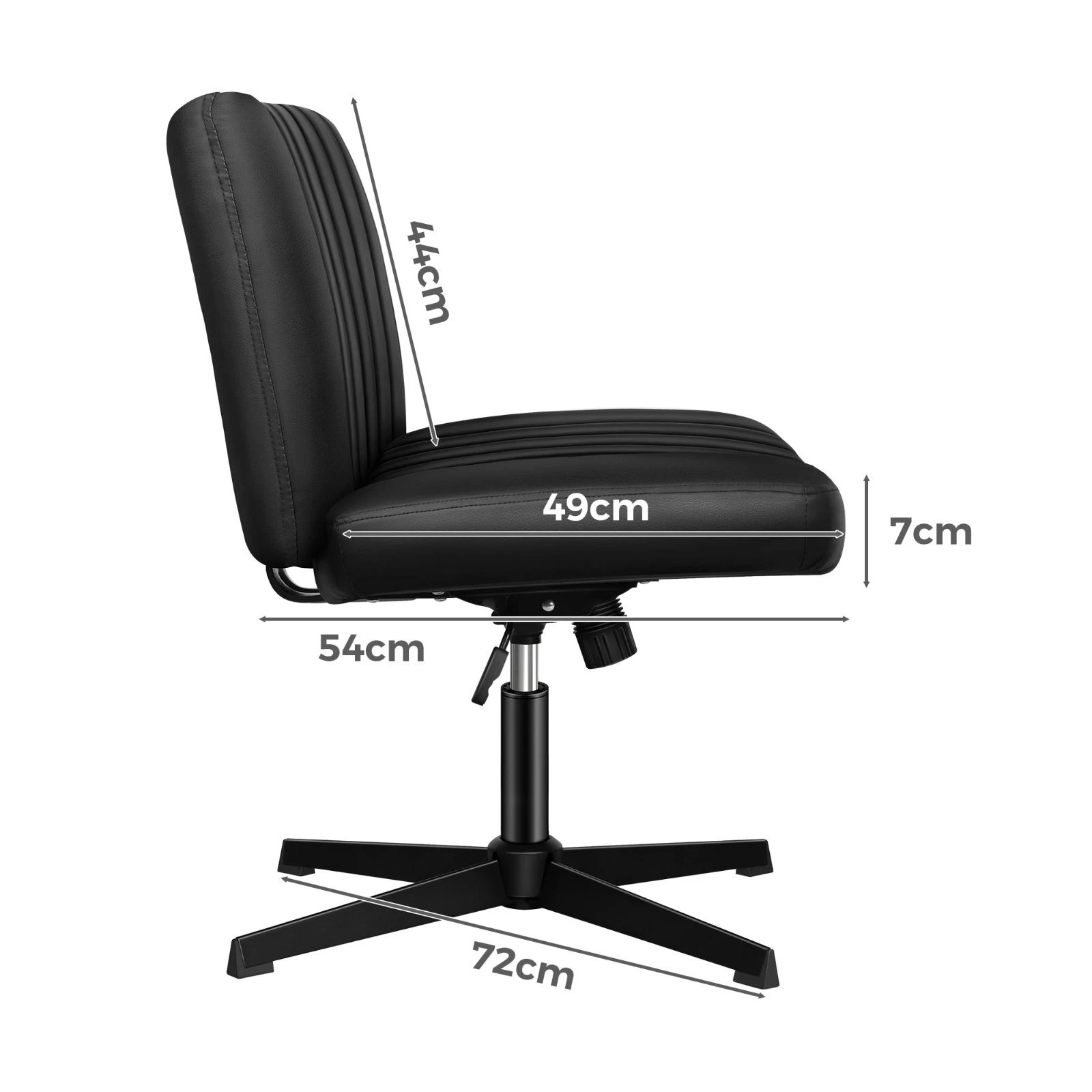 6 Alfordson Office Chair Computer Executive Seat Work Ottoman PU Leather - Black, 6 of 10