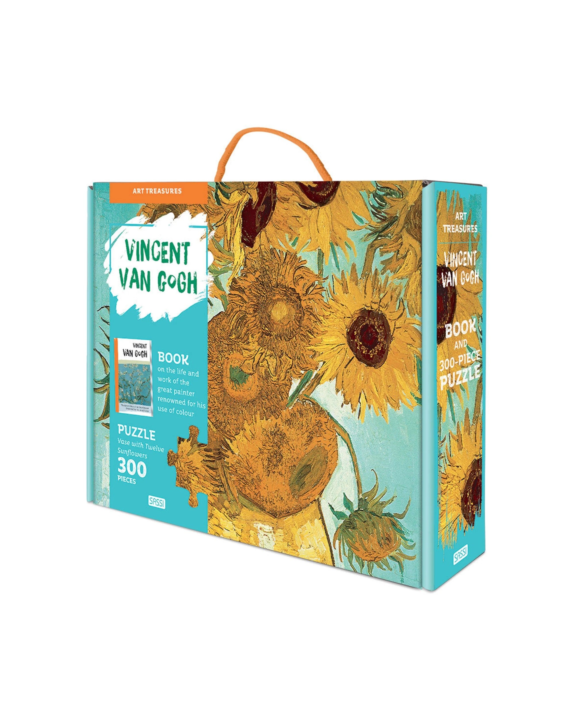 1 Sassi 600pc Junior Vincent Van Gogh Sunflowers Puzzle And Book Set Kids - Multi, 1 of 3
