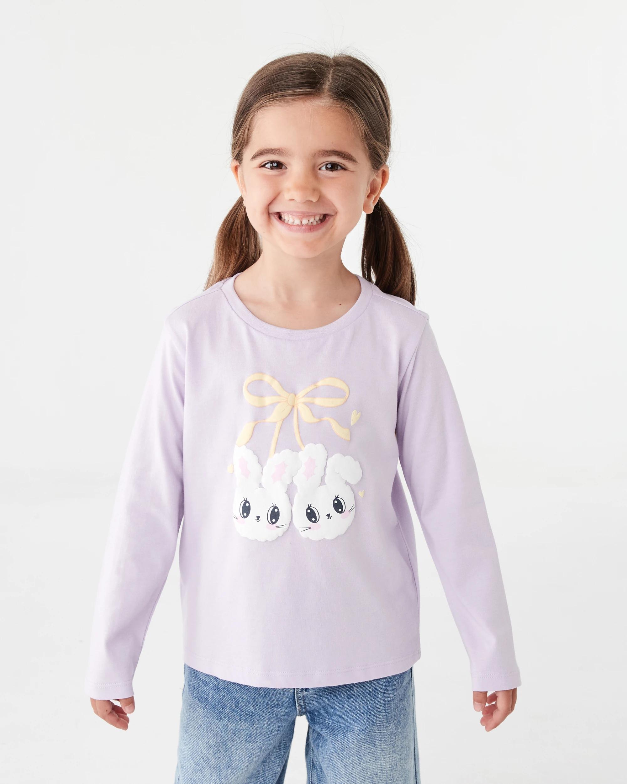 1 Print T-shirt Pur Bunny, 1 of 7