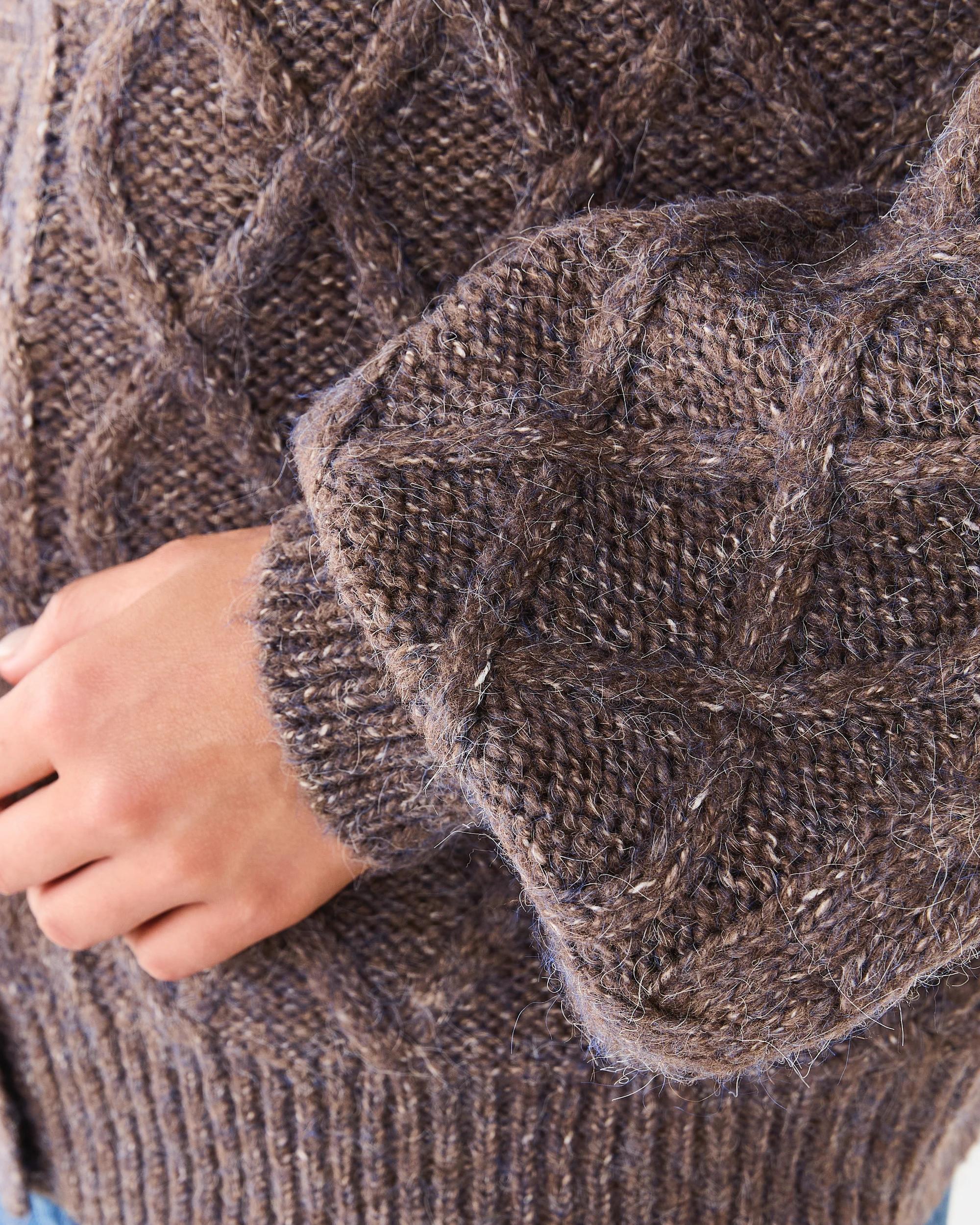 6 Cable Cardigan Taupe Mrl, 6 of 6