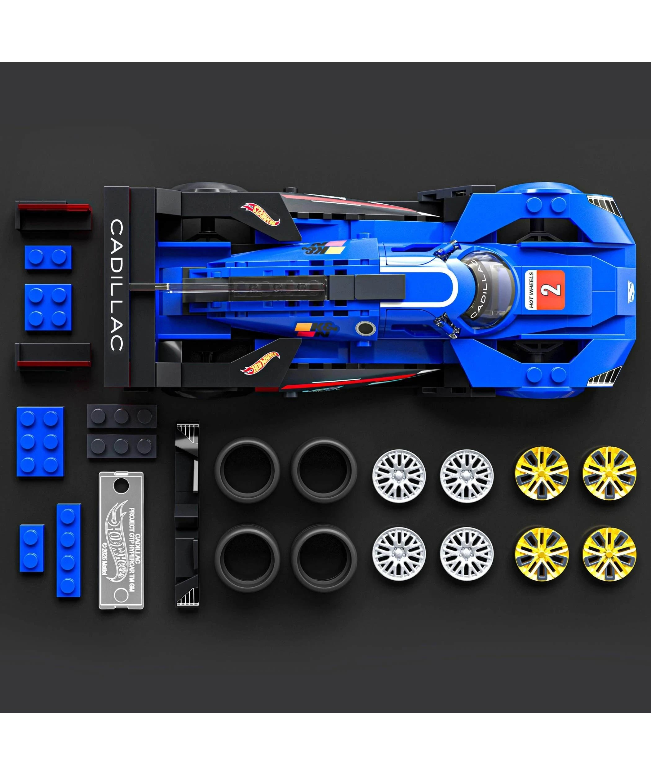 4 Mattel Brick Shop Hot Wheels Cadillac Project GTP Hypercar Building Toy Kit - Blue, 4 of 6