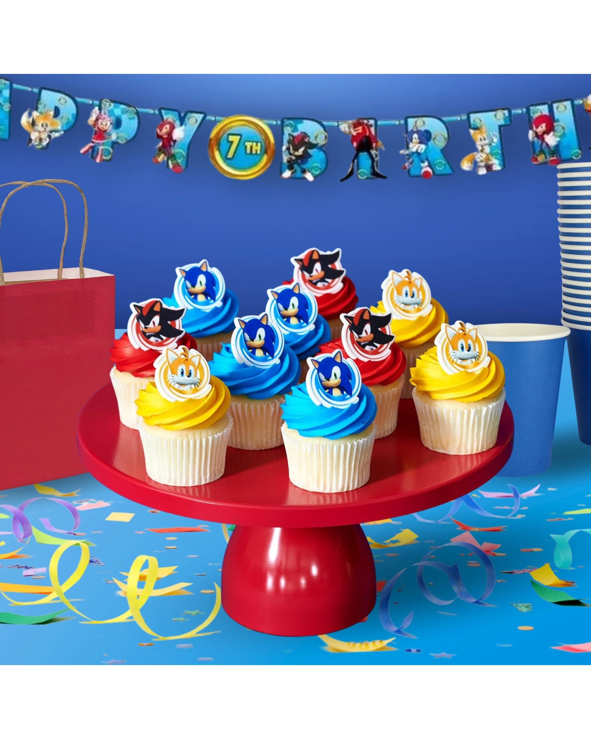 2 Sonic The Hedgehog Sonic The Hedgehog Cupcake Rings Pack of 12, 2 of 3