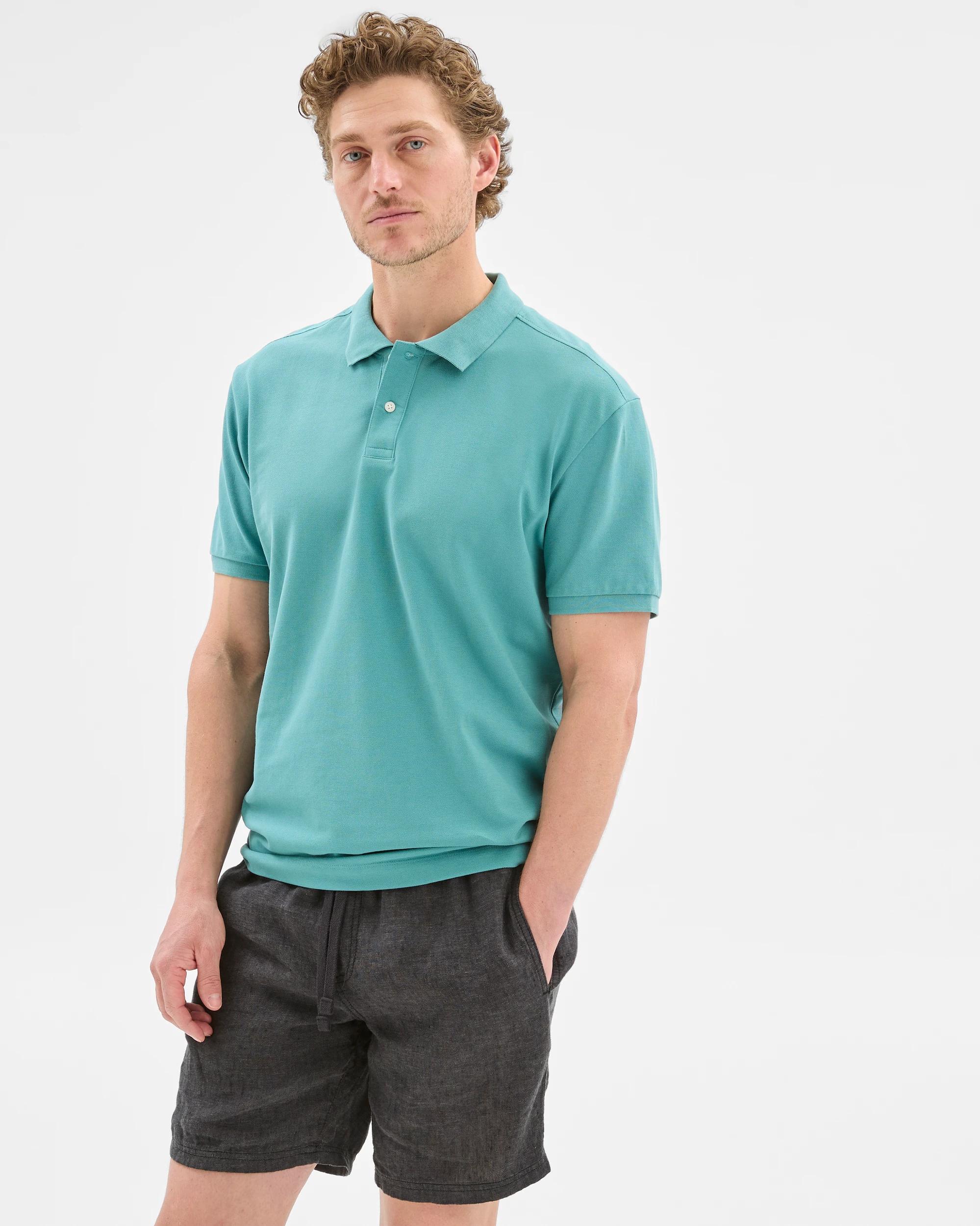 3 Target Australian Cotton Pique Polo Top TEAL, 3 of 6