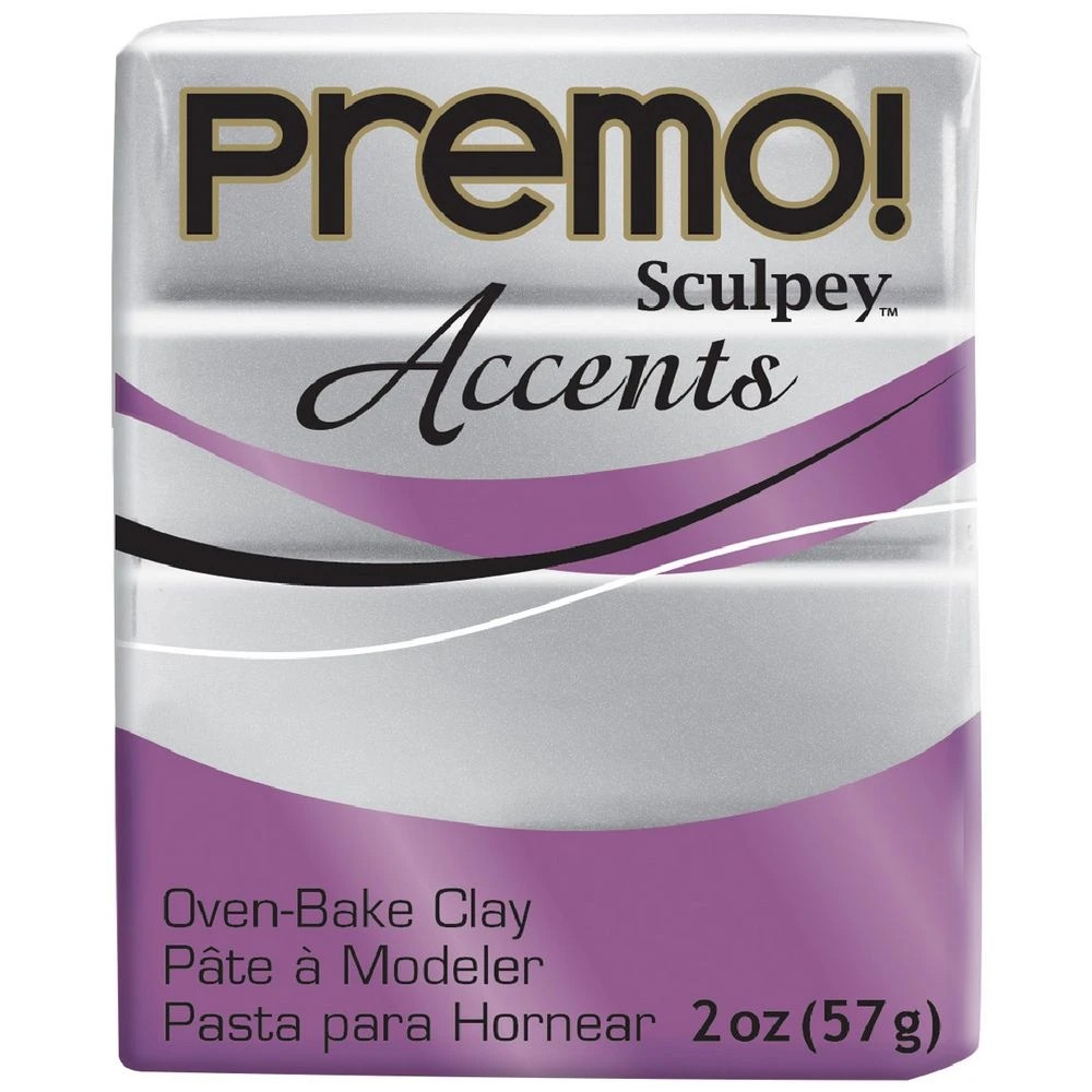 1 Sculpey Premo Modelling Clay Silver 57g, 1 of 3