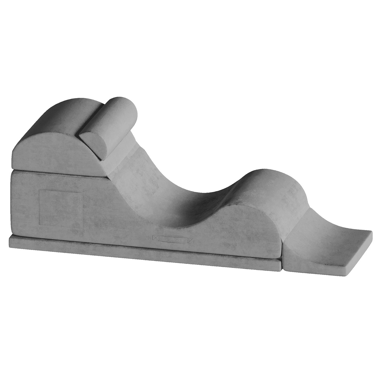 1 Advwin Convertible Yoga Chair Chaise Lounge with Suede Cover Detachable Mat - Grey, 1 of 7