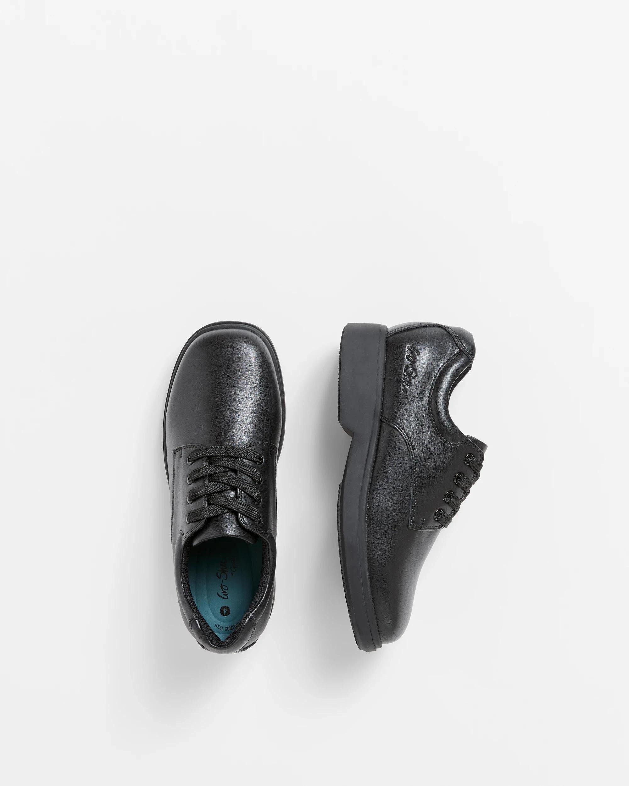 2 GroShu by Grosby Gro-Shu Senior Leather Lace Up School Shoes BLACK, 2 of 6