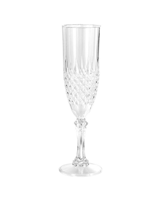 Lemon & Lime Crystal Deco 230ml Plastic Champagne Glass Sparkling Wine Flute
 - C