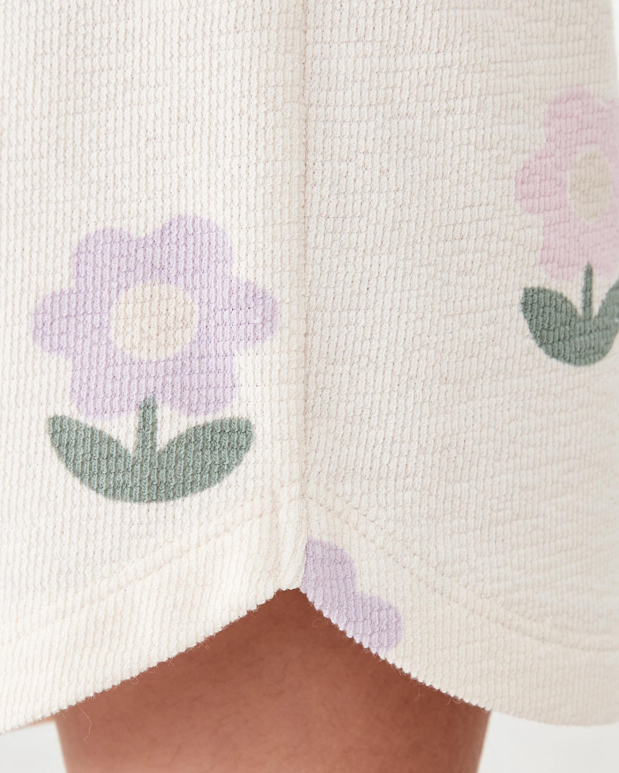 5 Slub Jacquard Shorts Bge Floral, 5 of 7