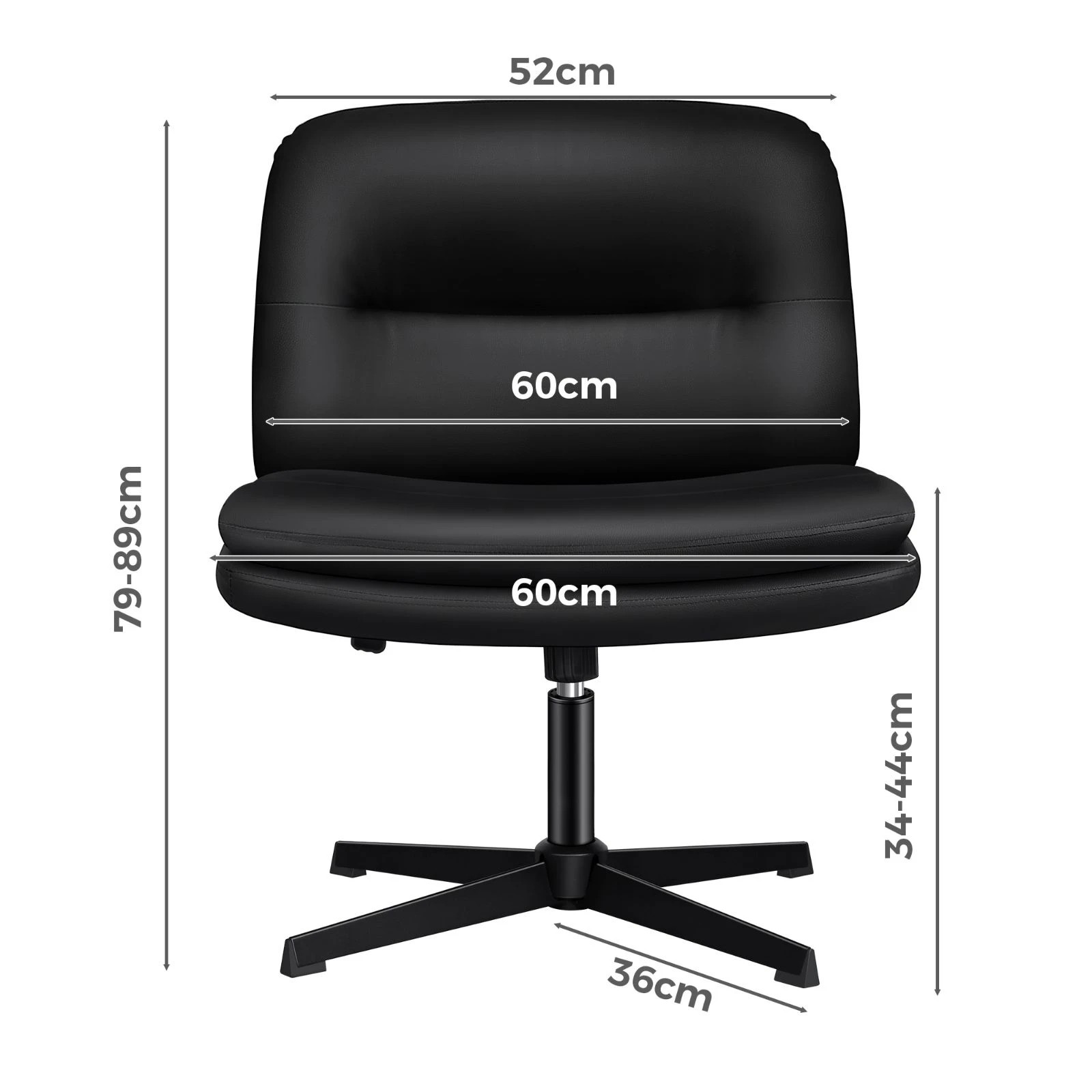 4 Alfordson Office Chair Computer Executive Seat Work Ottoman PU Leather - Black, 4 of 10