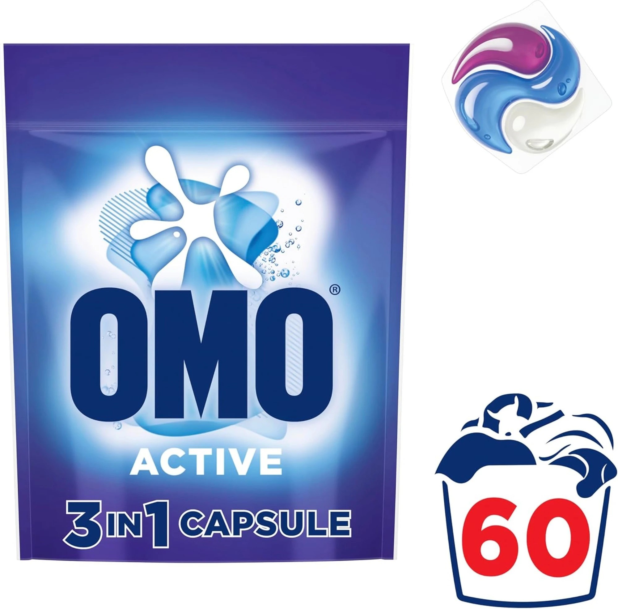 3 Omo 3 in 1 Active Laundry Capsules 60 Pack x5, 3 of 5