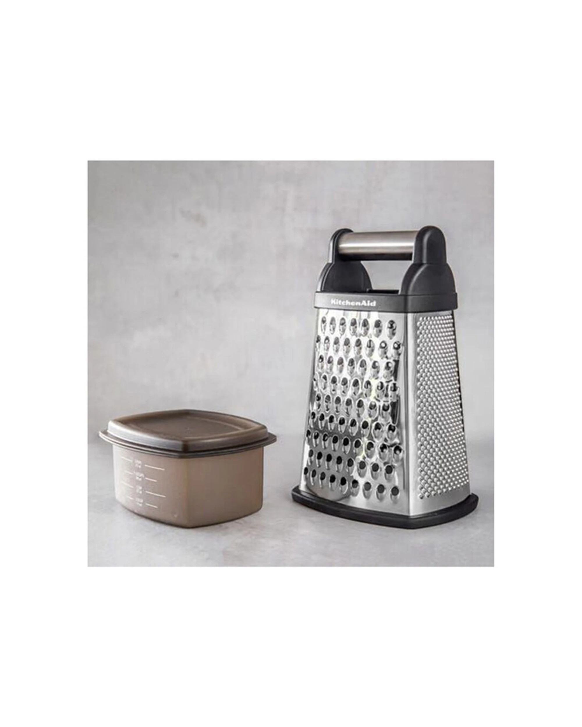 4 KitchenAid 2pc Universal Box Grater With Storage Container - Silver, 4 of 5