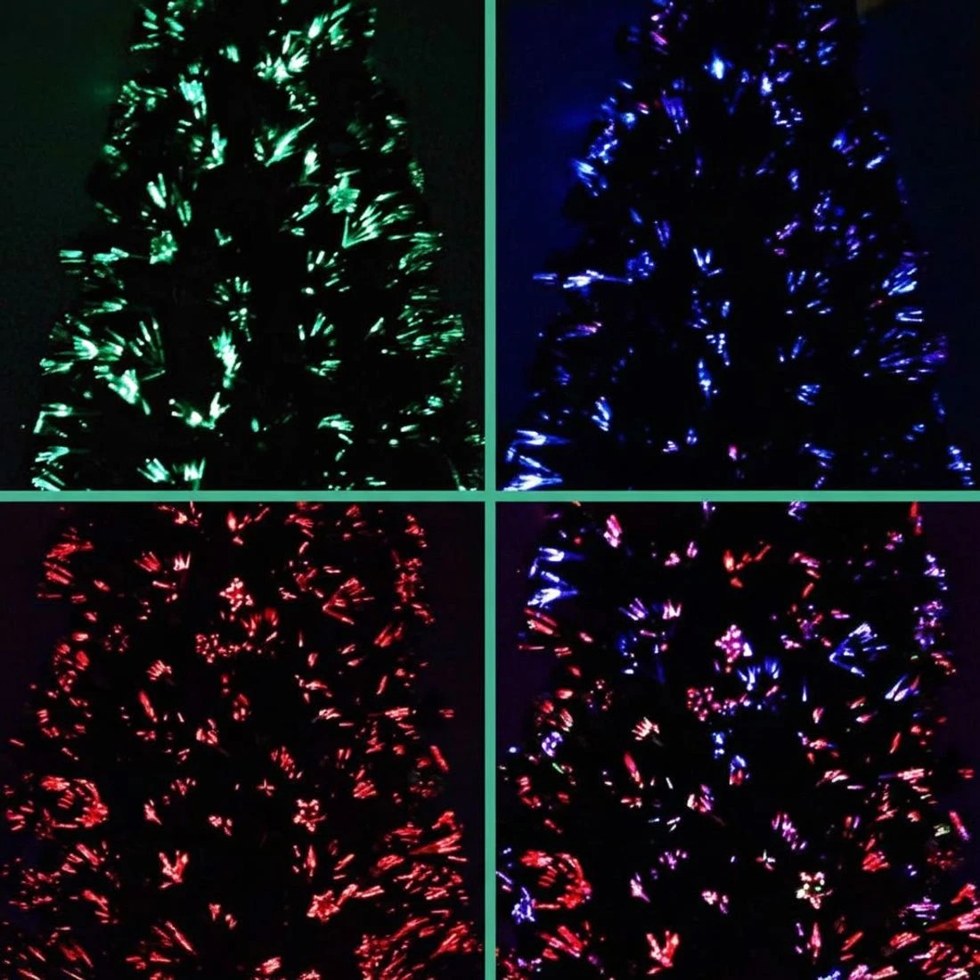 1 Jingle Jollys 2.1m Christmas Tree Optic Fibre LED Xmas tree Colour - Green, 1 of 7