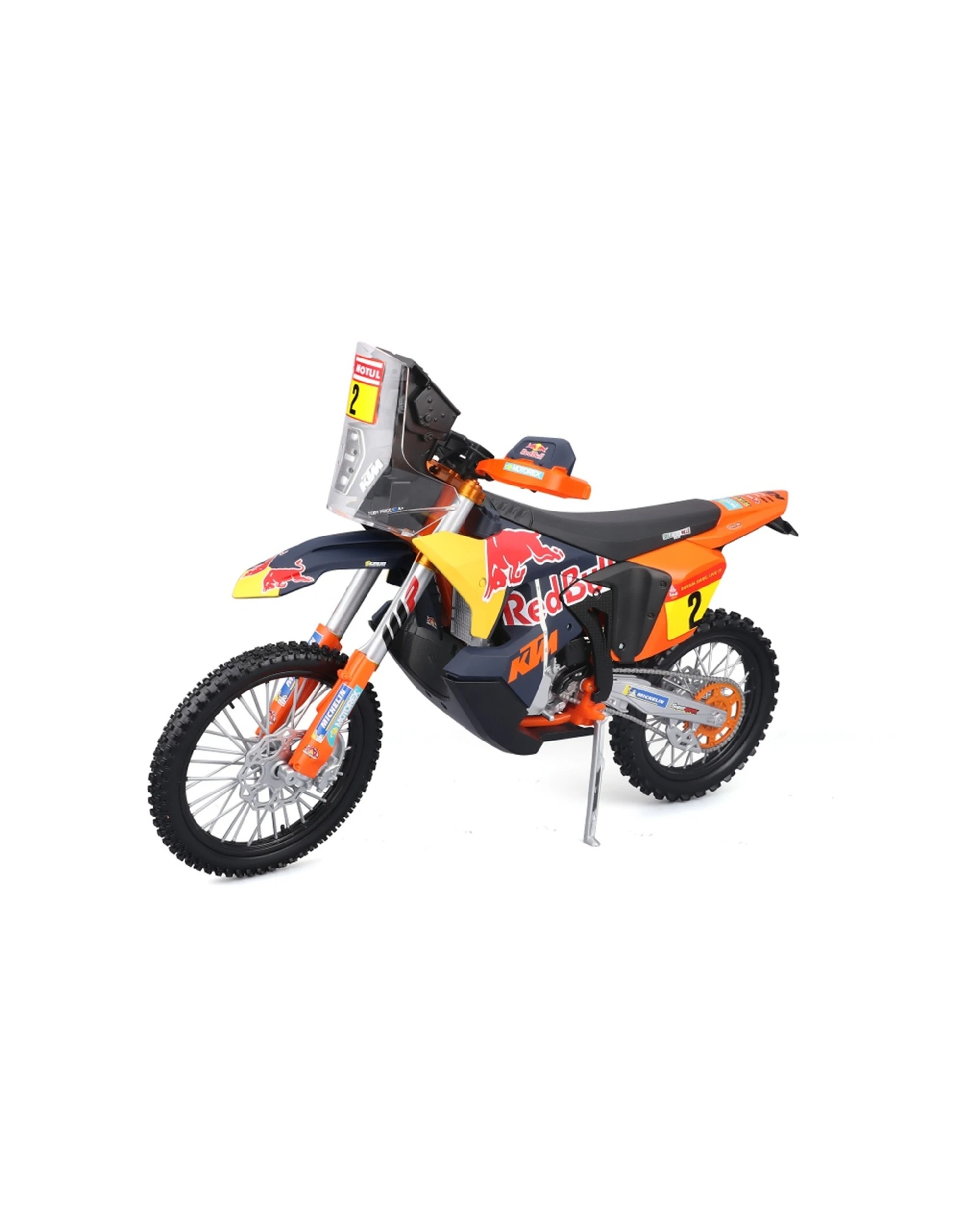 5 Maisto Bull KTM 450 Rally Dakar Model Toby Price 2024 Edition Replica Toy Bike - Red, 5 of 6