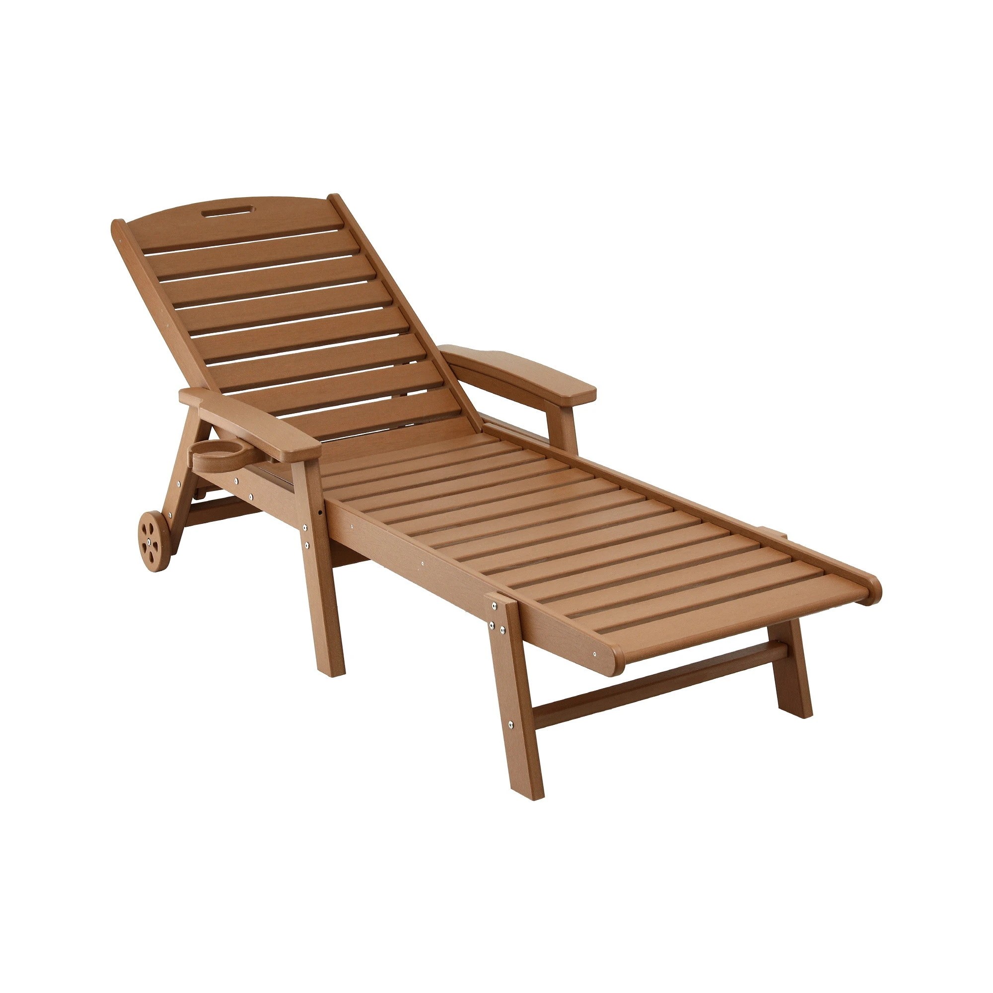 3 Gardeon Sun Lounge Lounger Beach Chair HDPE Patio Outdoor Furniture with Wheels - Brown, 3 of 8