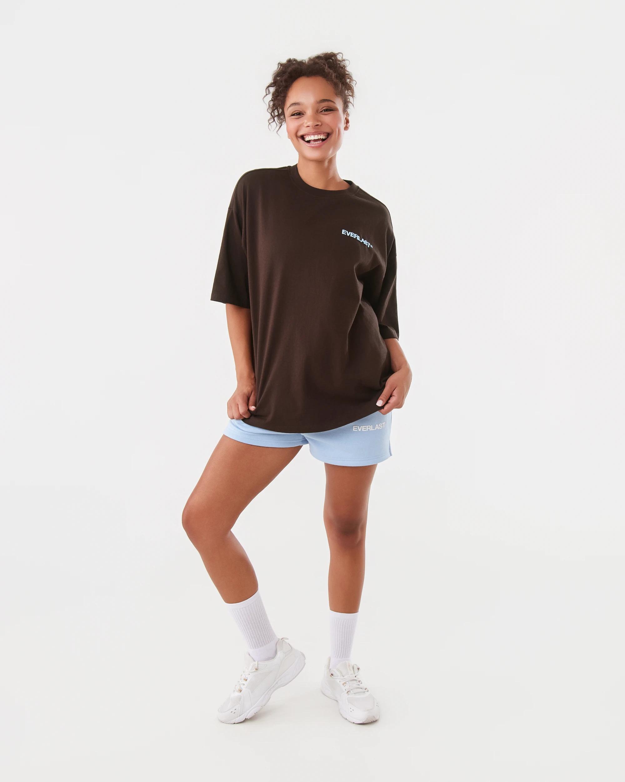 2 Everlast Womens Street Sweat Shorts Blue Chalk, 2 of 8