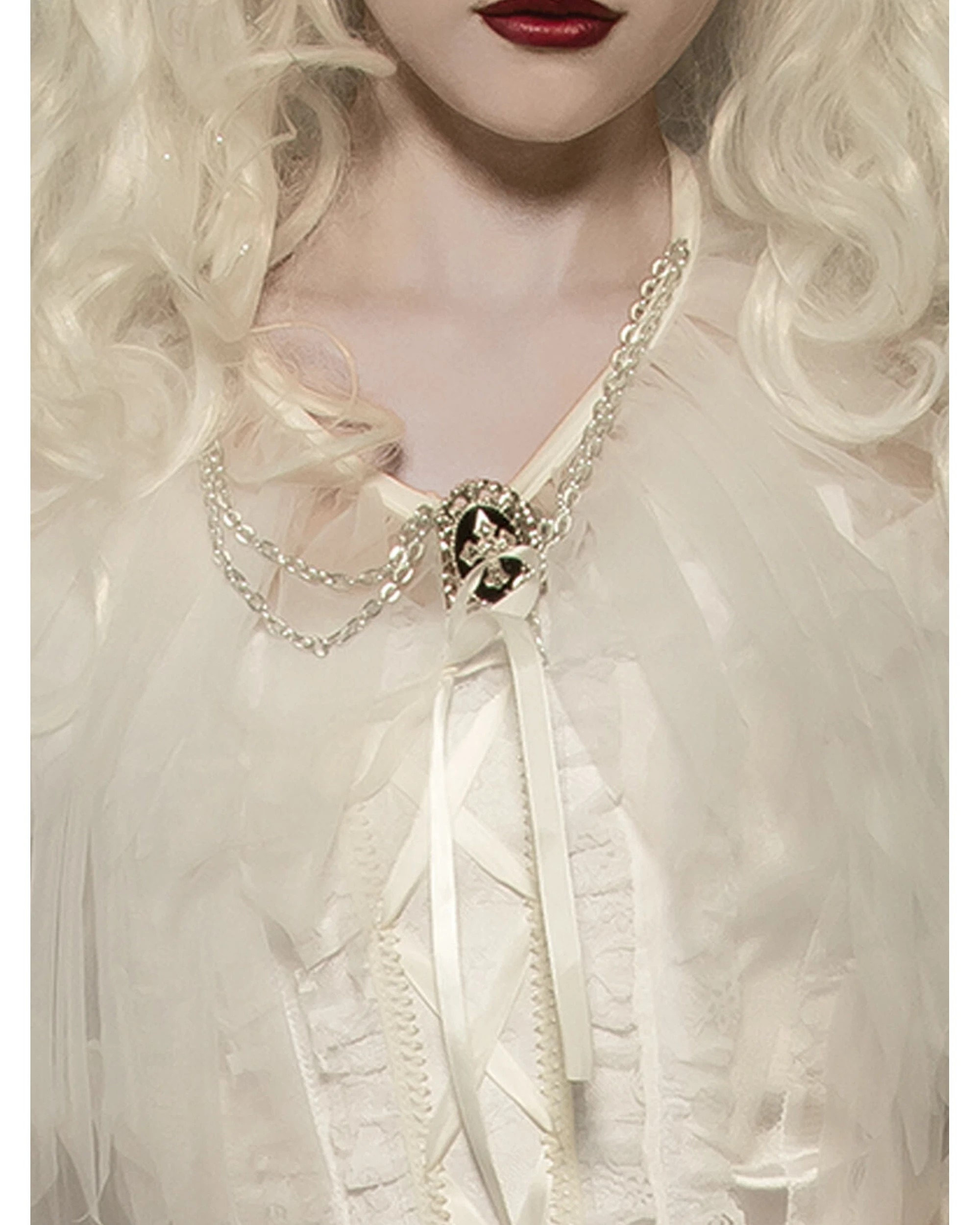 3 Rubies Witch Capelet Halloween Costume Standard Size - White, 3 of 3