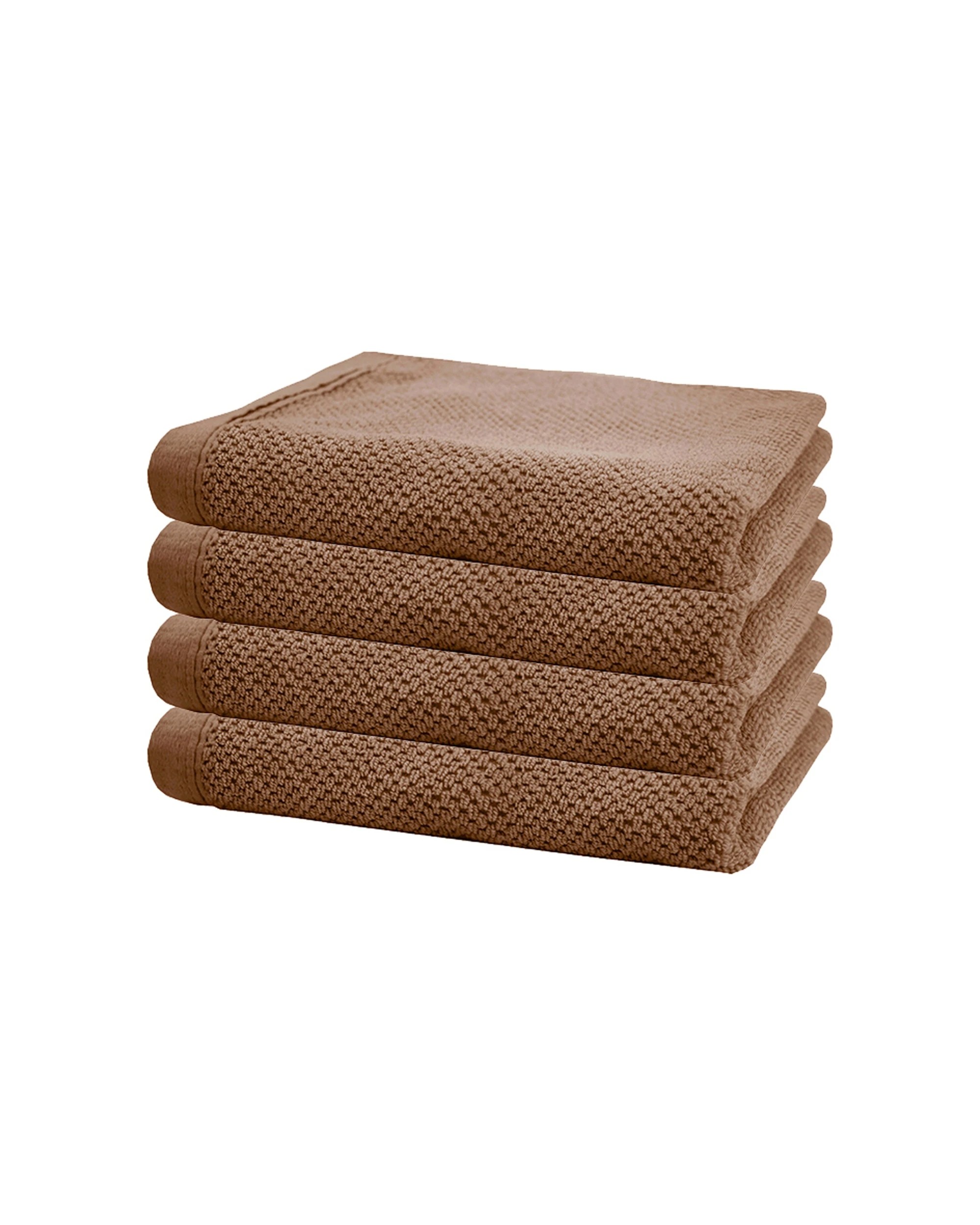 1 BAMBURY Angove 4pack Hand Towel Turkish Cotton Soft Absorbent - Brown, 1 of 1