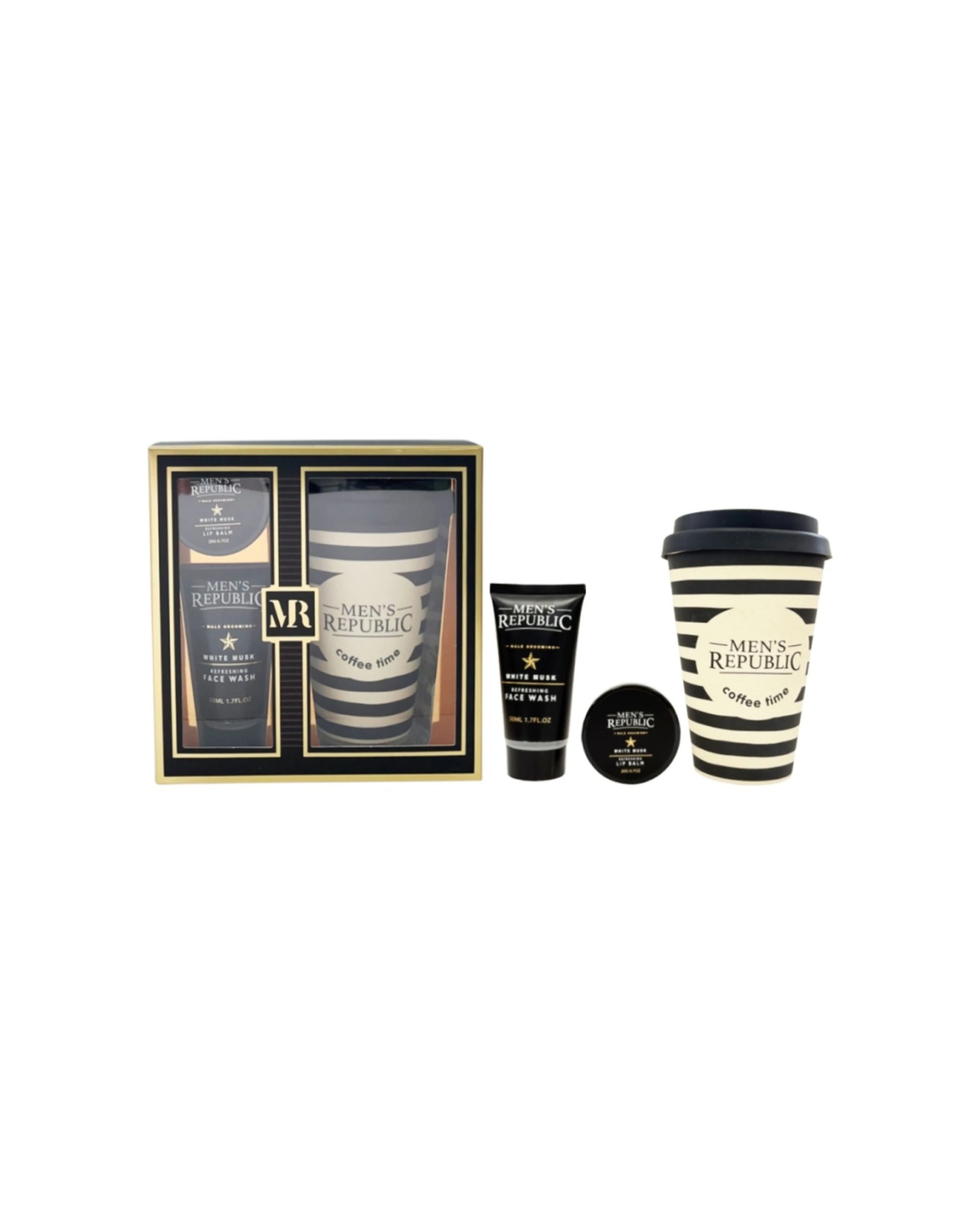 1 Men's Republic 3pc Men's Republic Grooming Kit Face Wash 50ml Lip Balm 20ml Reusable Cup - Multi, 1 of 5