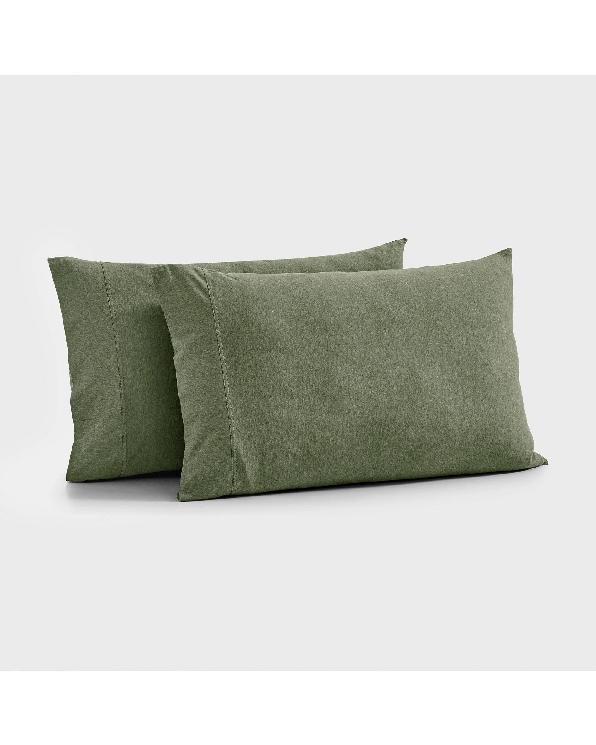 3 Dreamaker Jersey Luxe 100% Cotton Standard Pillowcase Twin Pack - Olive, 3 of 5