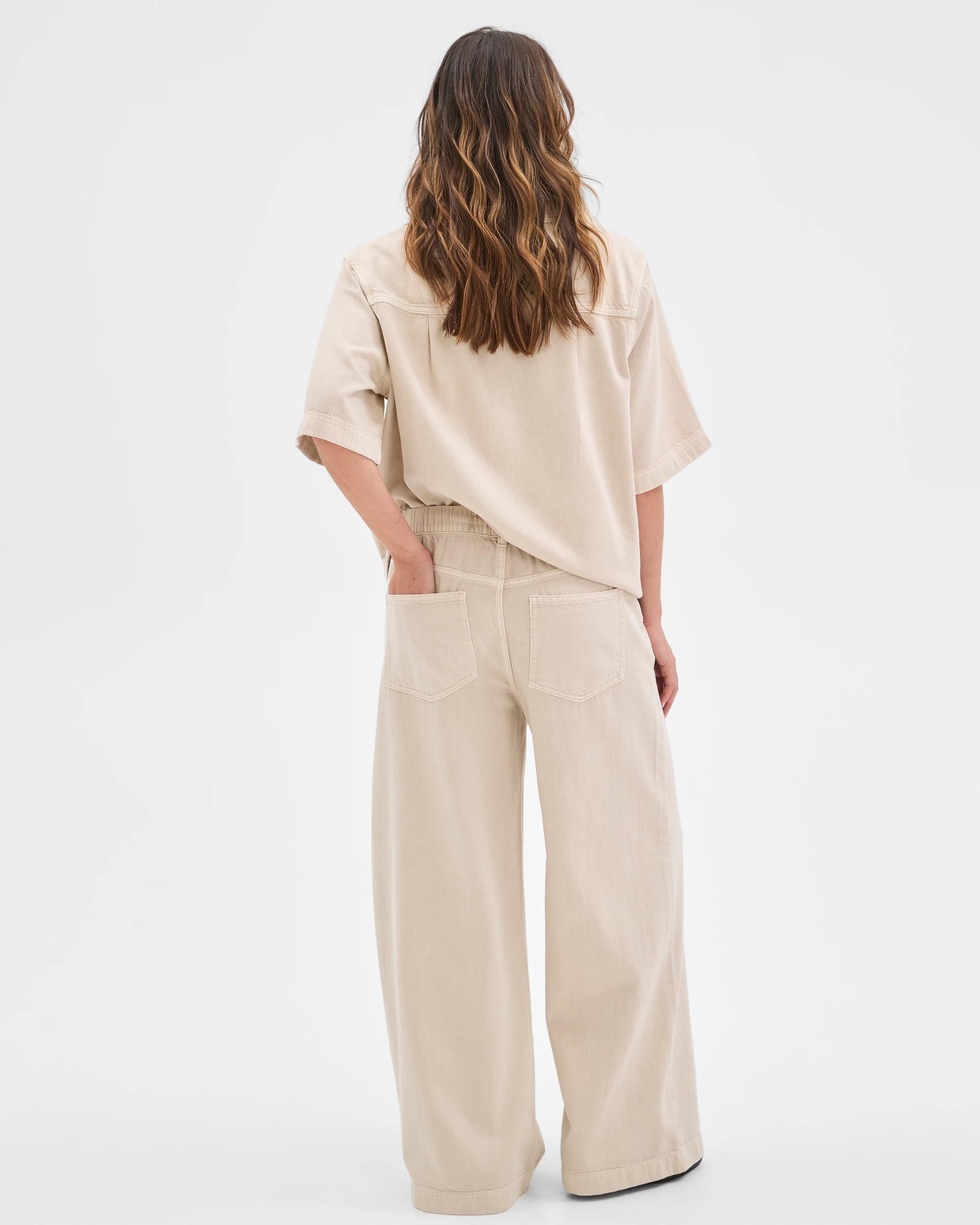 7 Target Denim AirLoom Pull On Wide Leg Denim Jeans WASHED SAND, 7 of 7