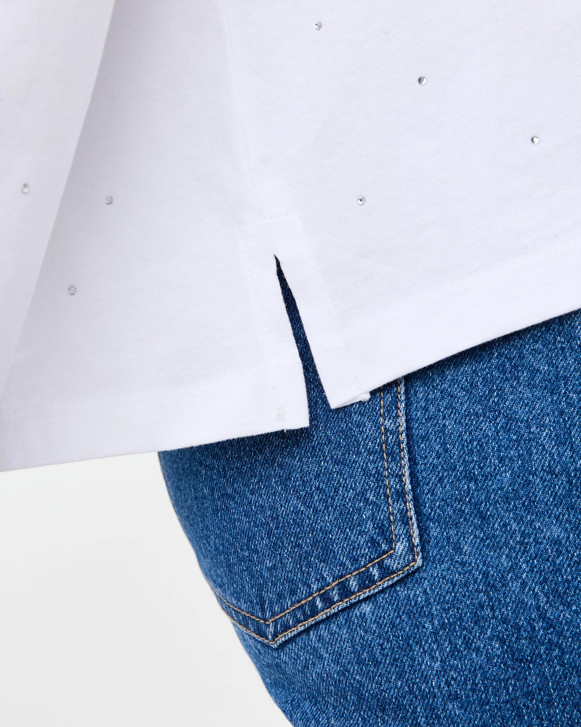 6 Long Sleeve Embellished T-shirt White, 6 of 7