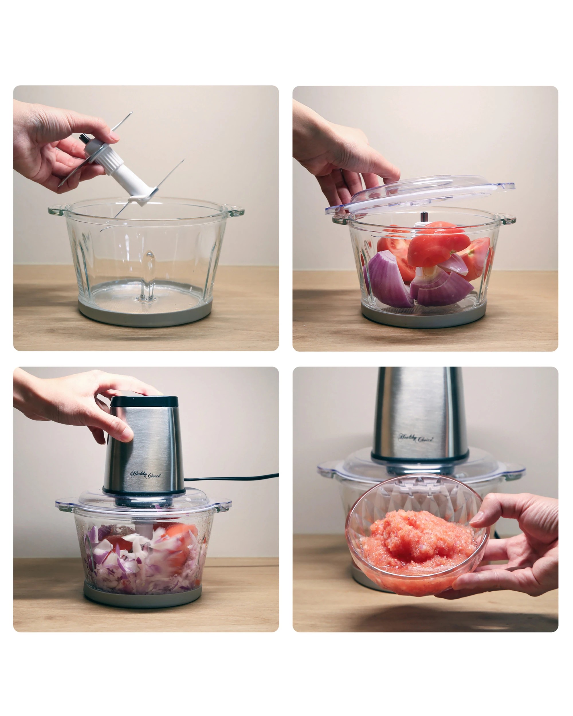 4 Healthy Choice Large Powerful Food Chopper/ Stainless Steel/ 2kg Capacity/ 300W, 4 of 5