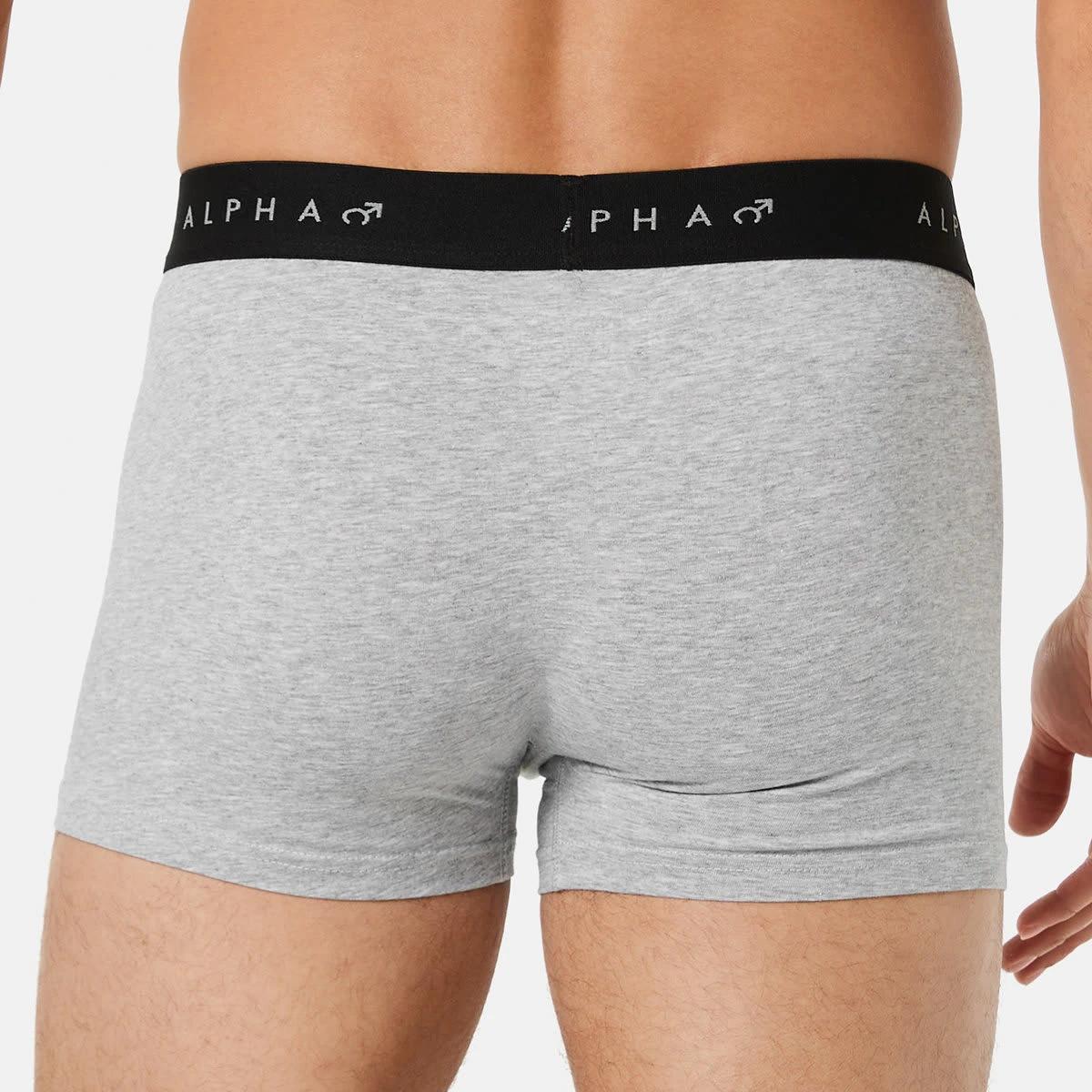 6 3 Pack Fly Front Plain Trunks GREY MARLE, 6 of 8