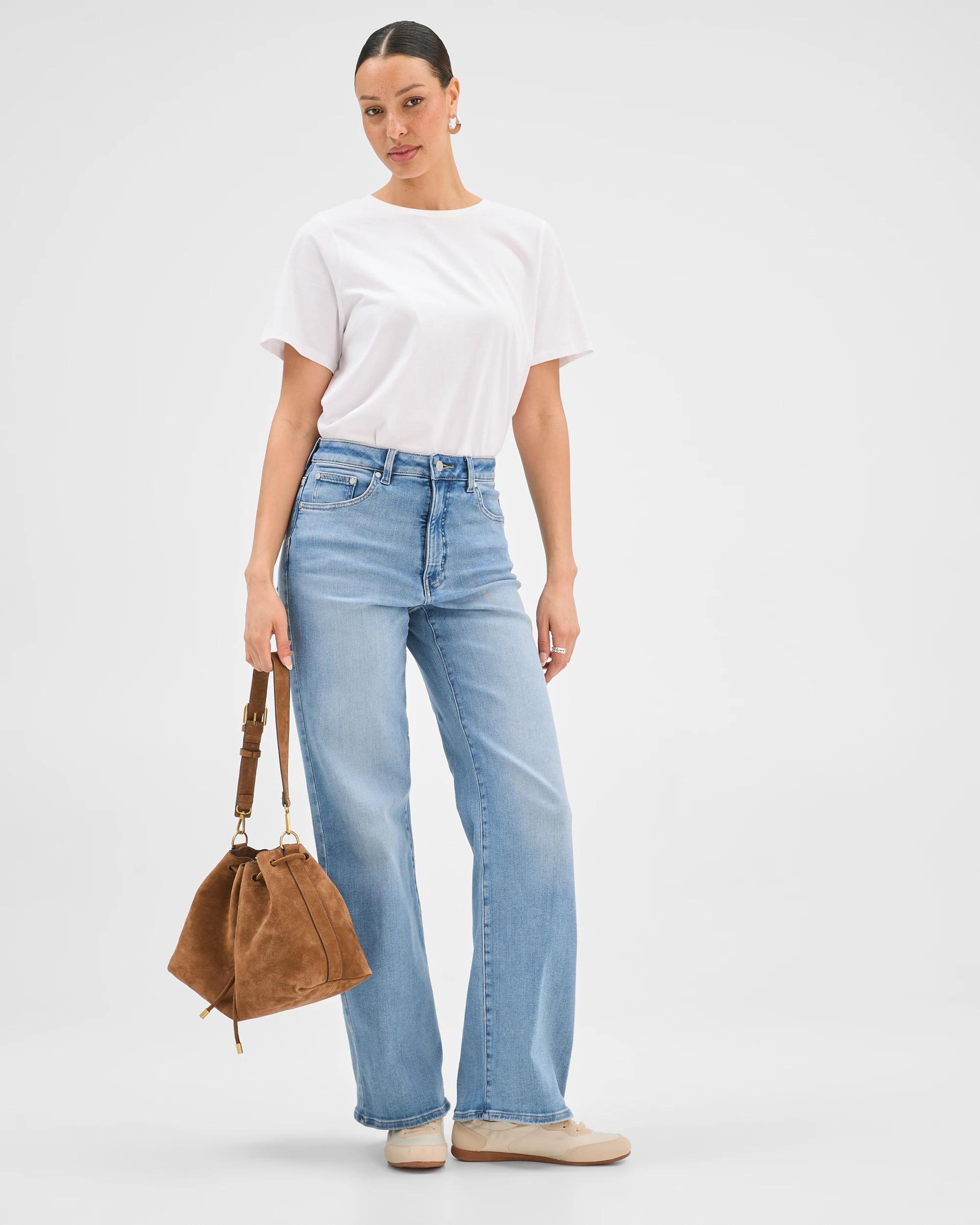 4 Target Denim Shape Your Body Wide Leg Denim Jeans MID WASH, 4 of 7