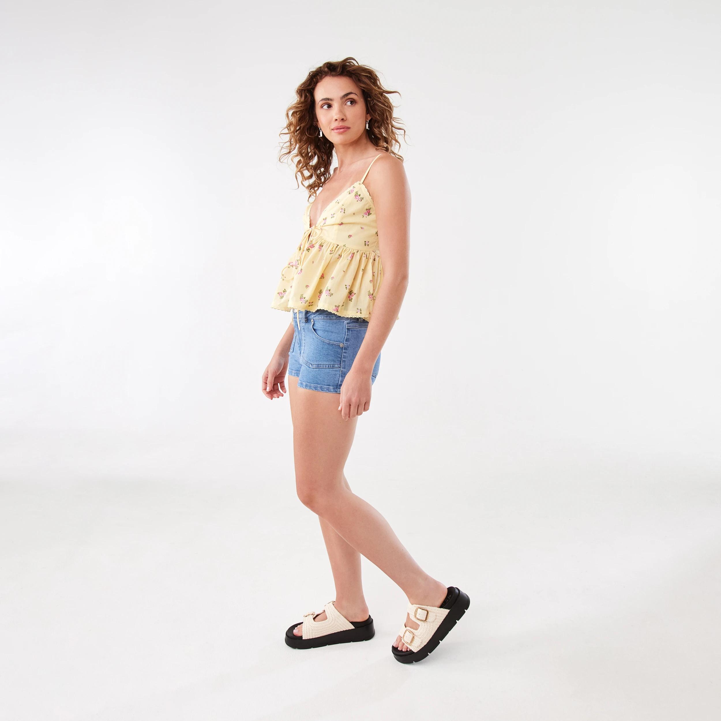 3 Sleeveless Boho Ruffle Top Yellow Flw, 3 of 9