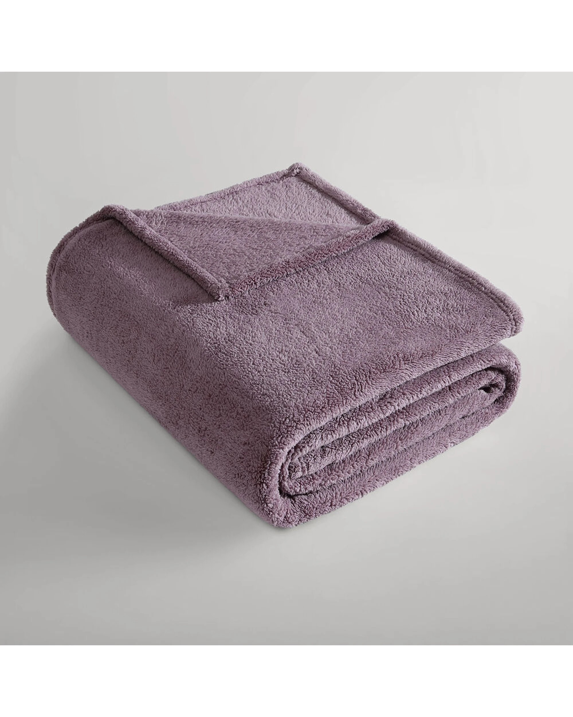 3 Ardor Boudoir Polyester Teddy Fleece Blanket Throw 245x240cm Mauve - Purple, 3 of 3
