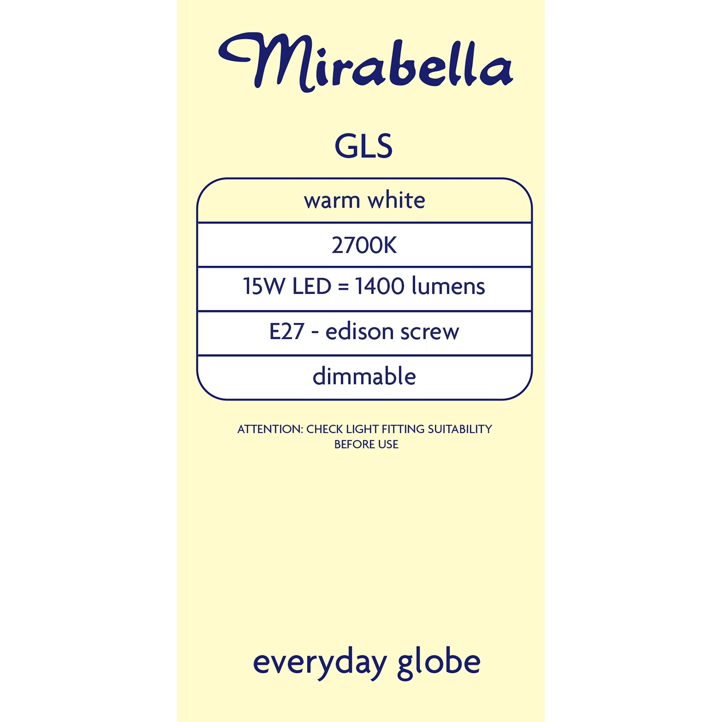 4 Mirabella LED GLS ES Warm White 15W Bulb, 4 of 6