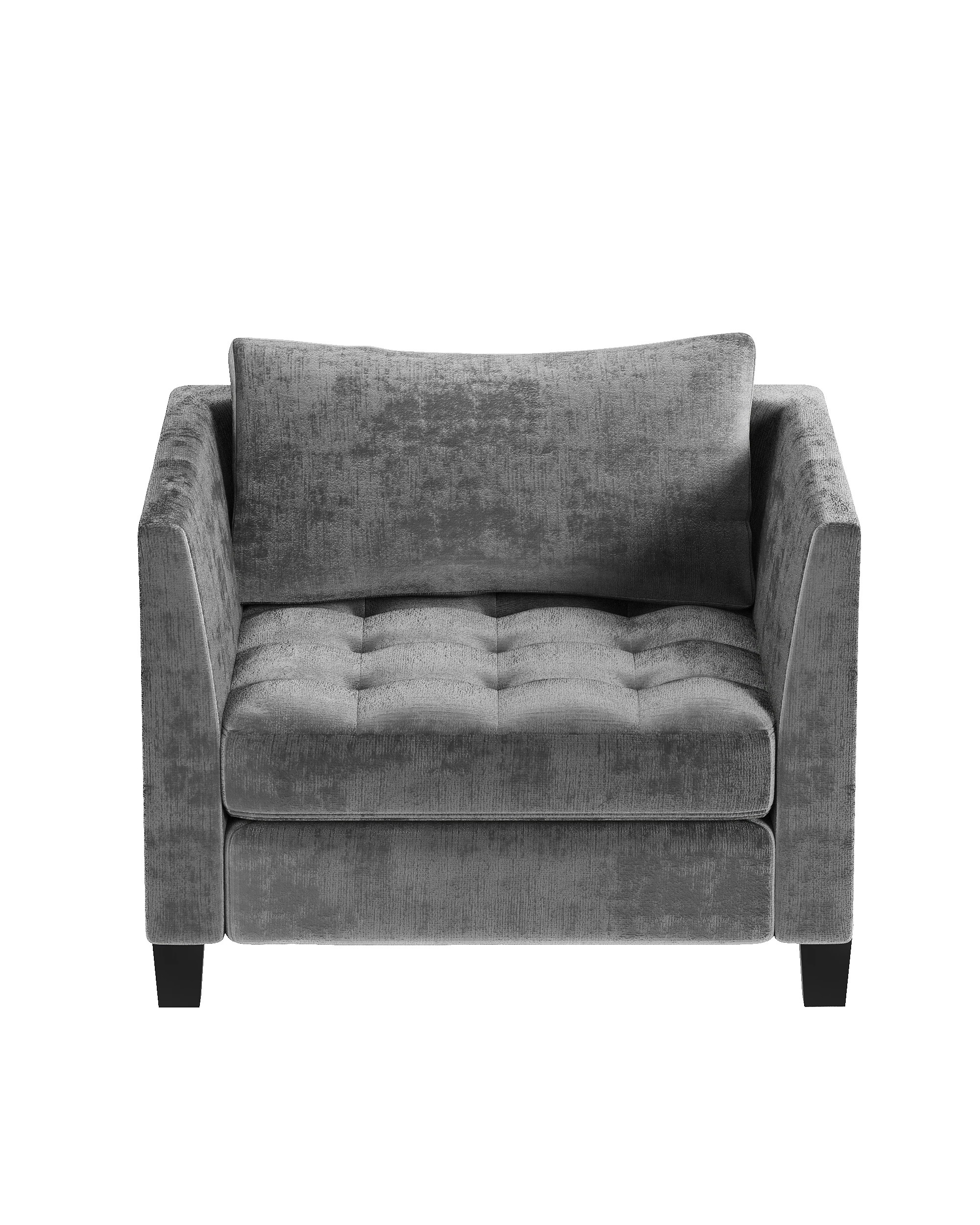 2 Advwin Modern 1 Seater Sofa Chenille Fabric Armchair - Grey, 2 of 7
