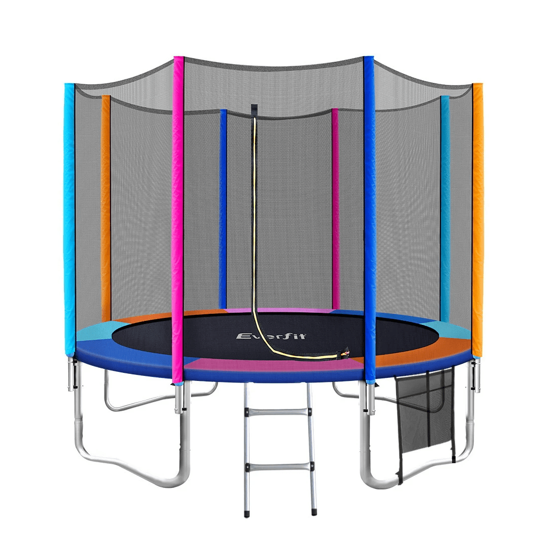 1 Everfit 10FT Trampoline for Kids w/ Ladder Enclosure Safety Net Pad Gift Round - Multi, 1 of 7